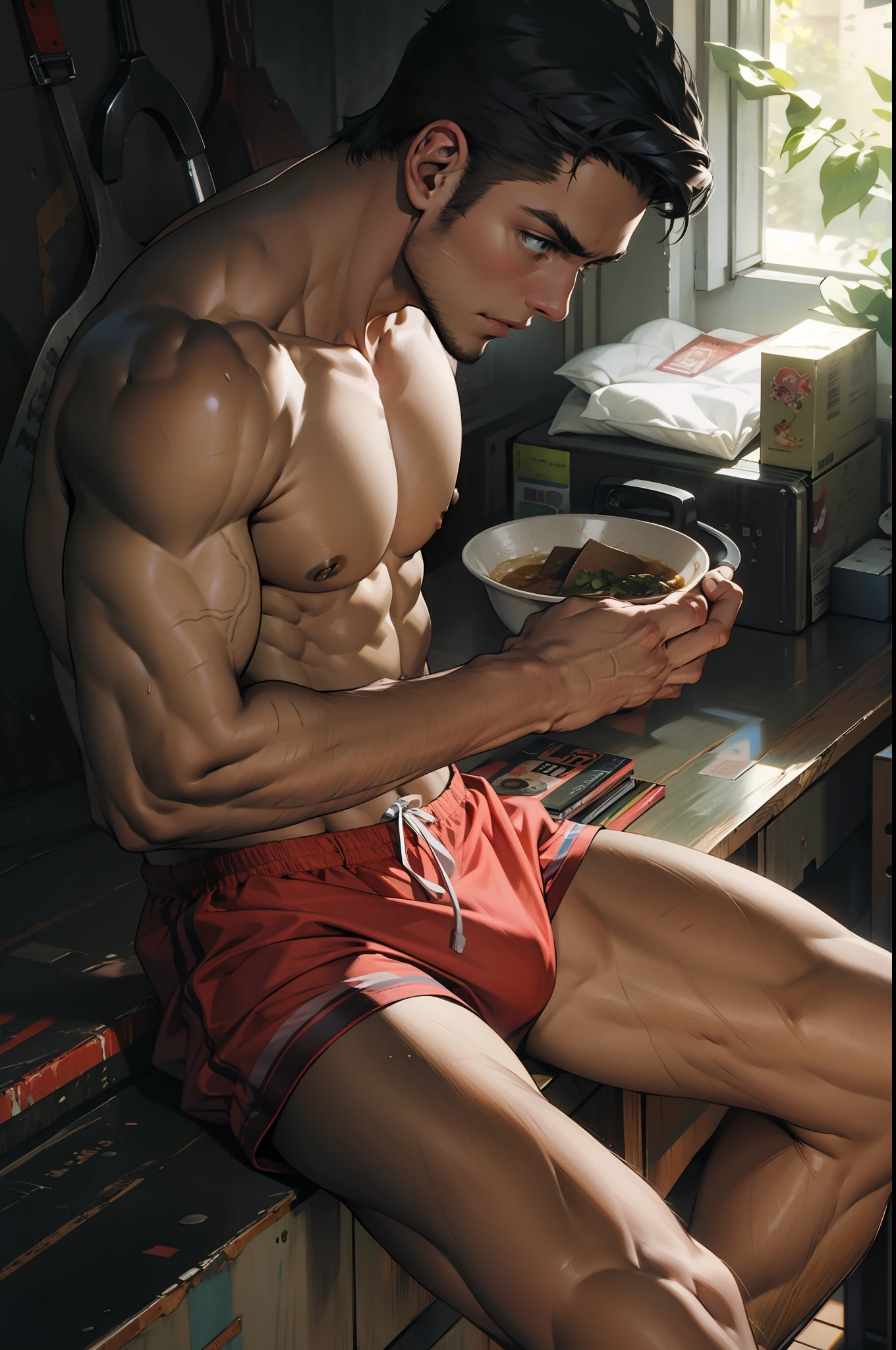 muscle men,white thong