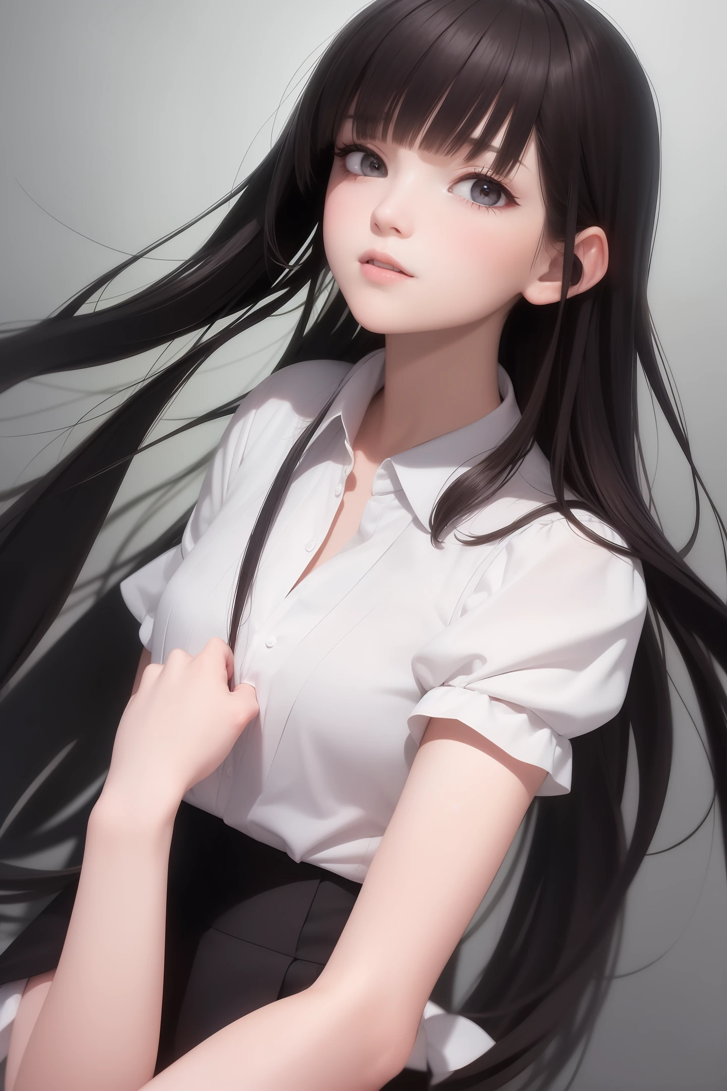 Long-haired student system girl