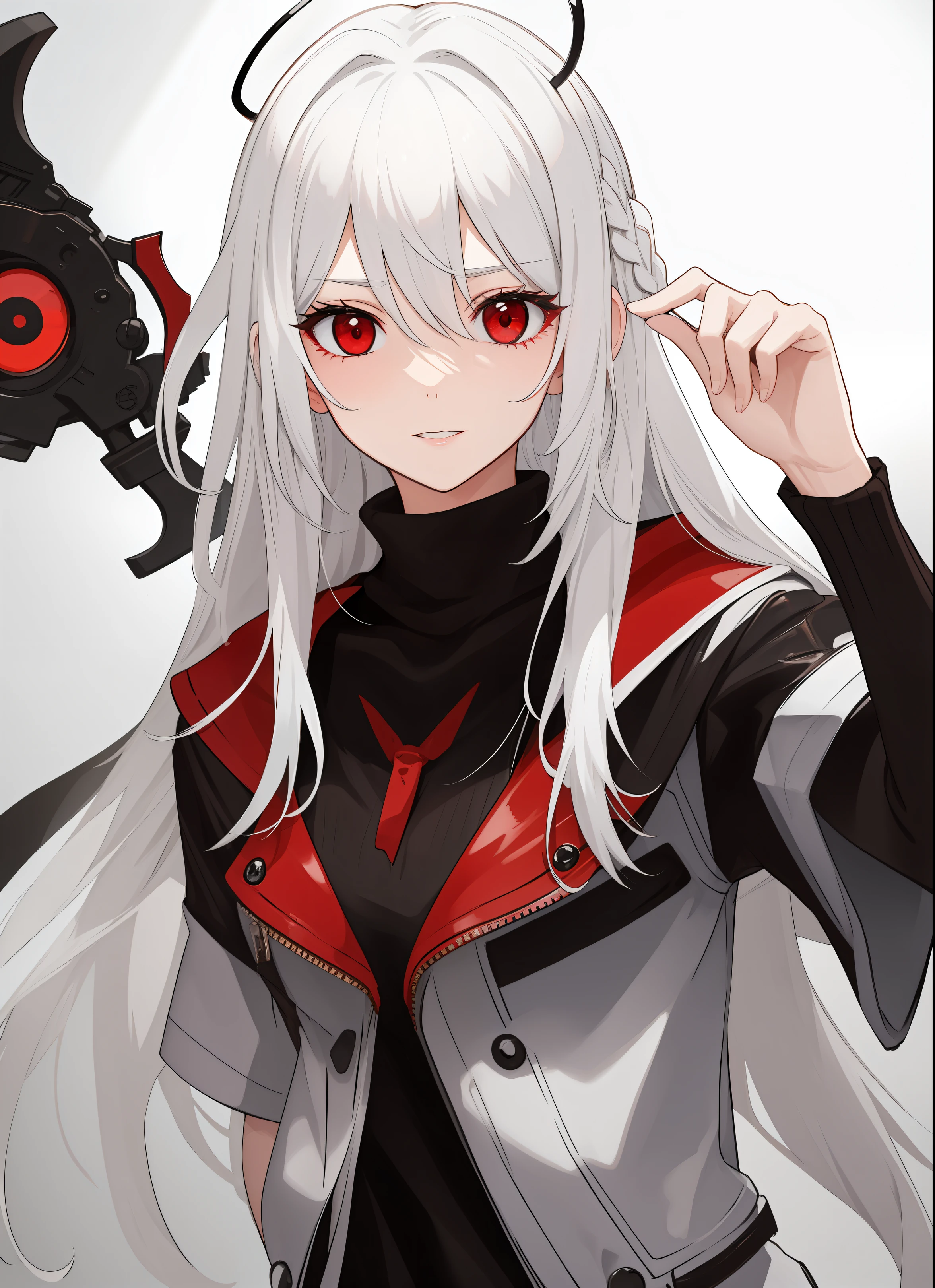 White hair and red eyes