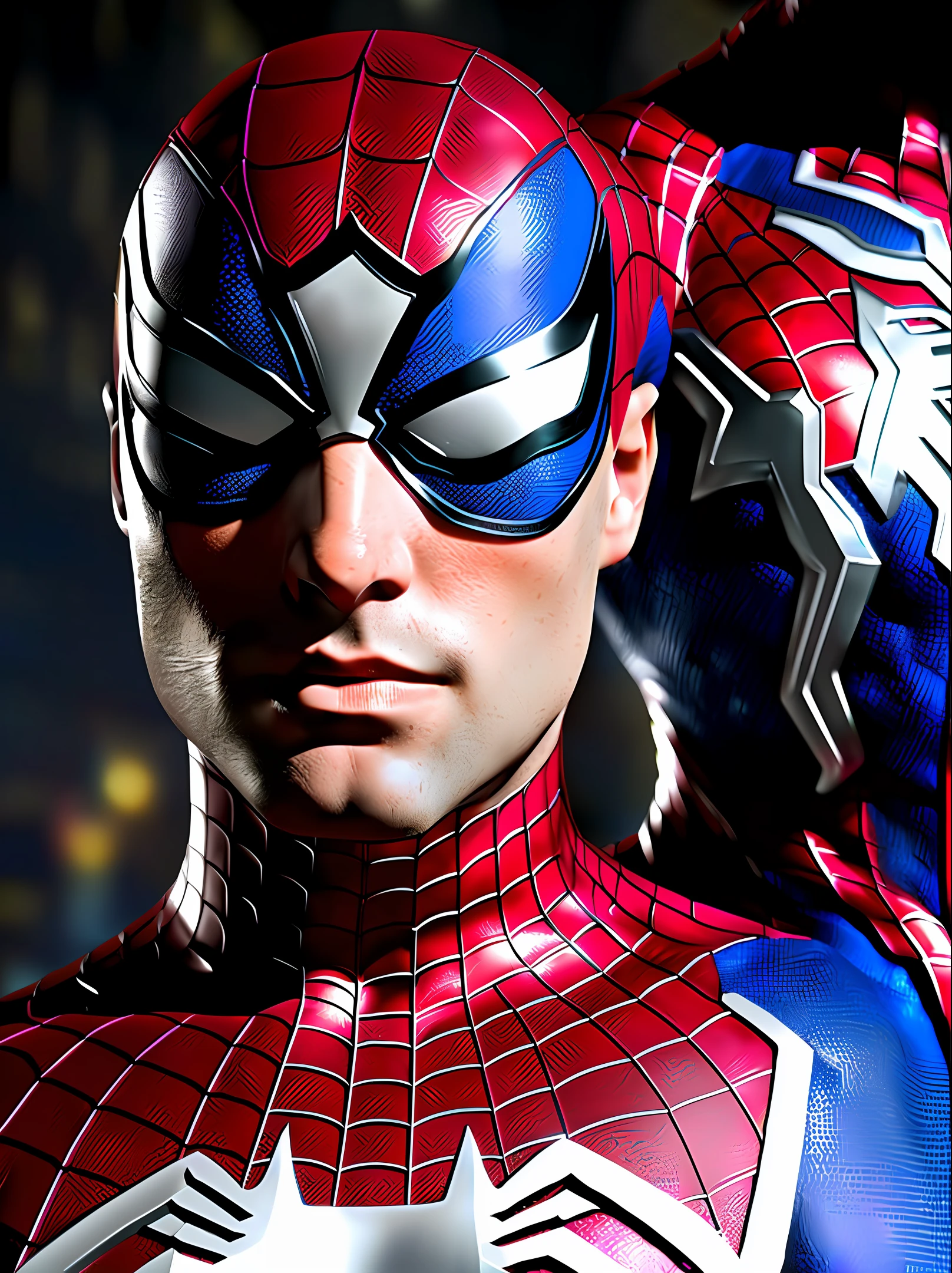 (Extreme Detail CG Unity 8K wallpaper, masterpiece, highest quality), (Exquisite lighting and shadow, highly dramatic picture, Cinematic lens effect), a girl in a white Spider-Man costume, silver gray hair color, from the Spider-Man parallel universe, Wenger, Marvel, Spider-Man, sitting on the couch, dynamic pose), (excellent detail, excellent lighting, wide angle), (excellent rendering, enough to stand out in its class), focus on white Spider-Man costumes, complex spider textures