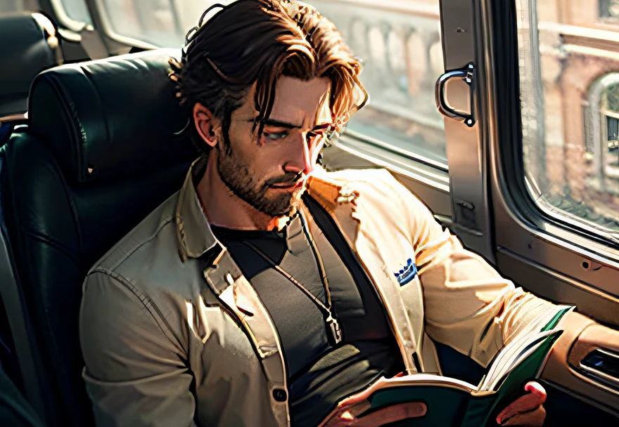 A man is reading --auto