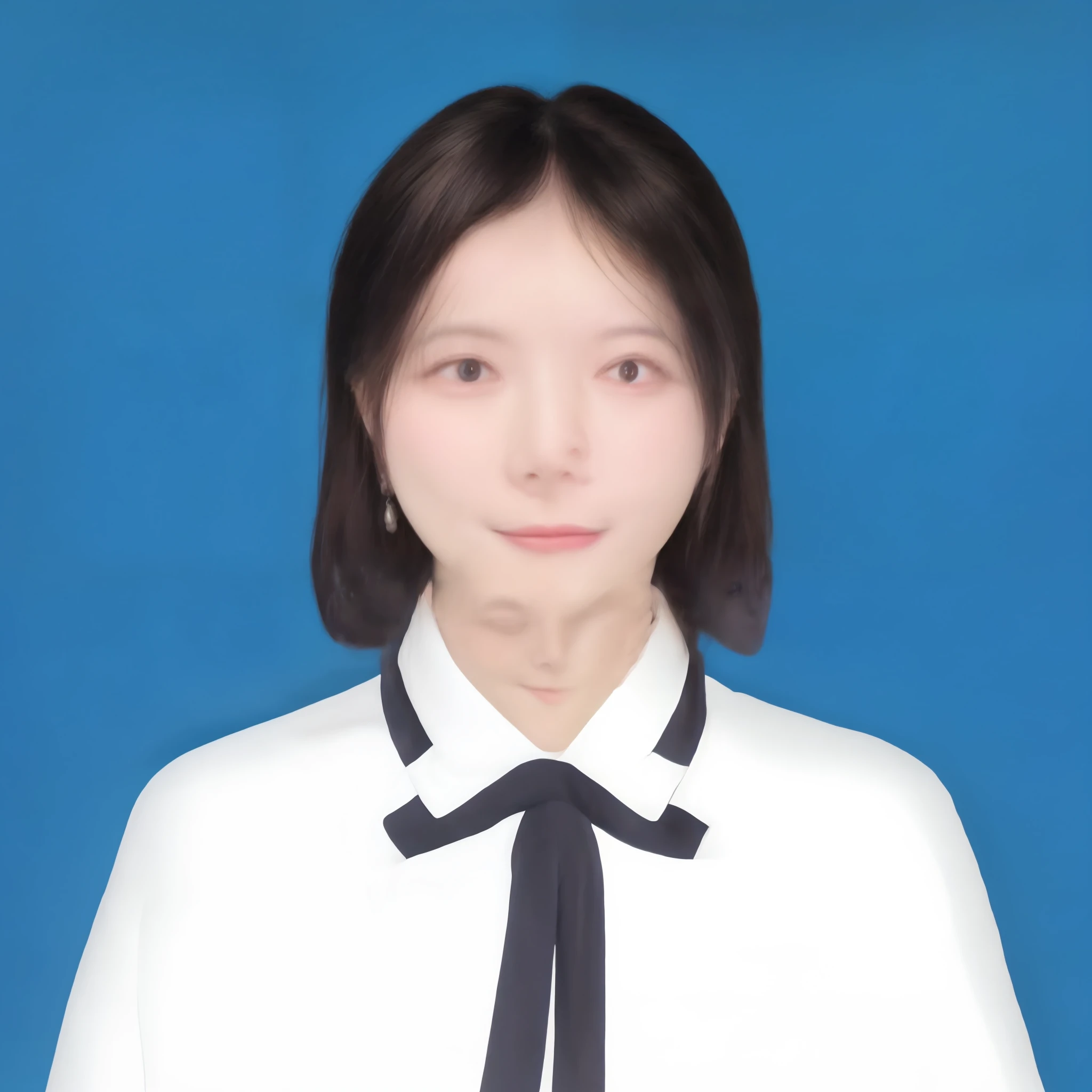 there is a woman wearing a white shirt and a blue tie, jaeyeon nam, jiyun chae, Choi Hyun-hwa, Kim Hyun-joo, Kim Tae-joon, shin min jeong, lee ji-eun, Lee Ji-eun, Yun Ling, Lu Ji, xue han, Li Zixin, xiaofan zhang, pengzhen zhang