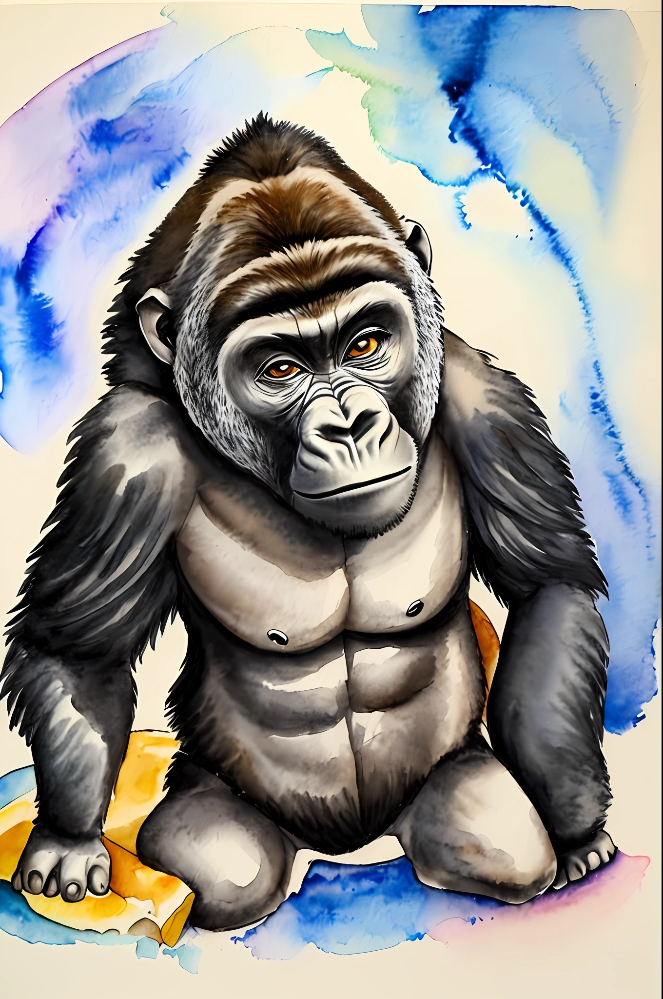 (One gorilla), 児童書, 3 ,  aquarelle, --auto