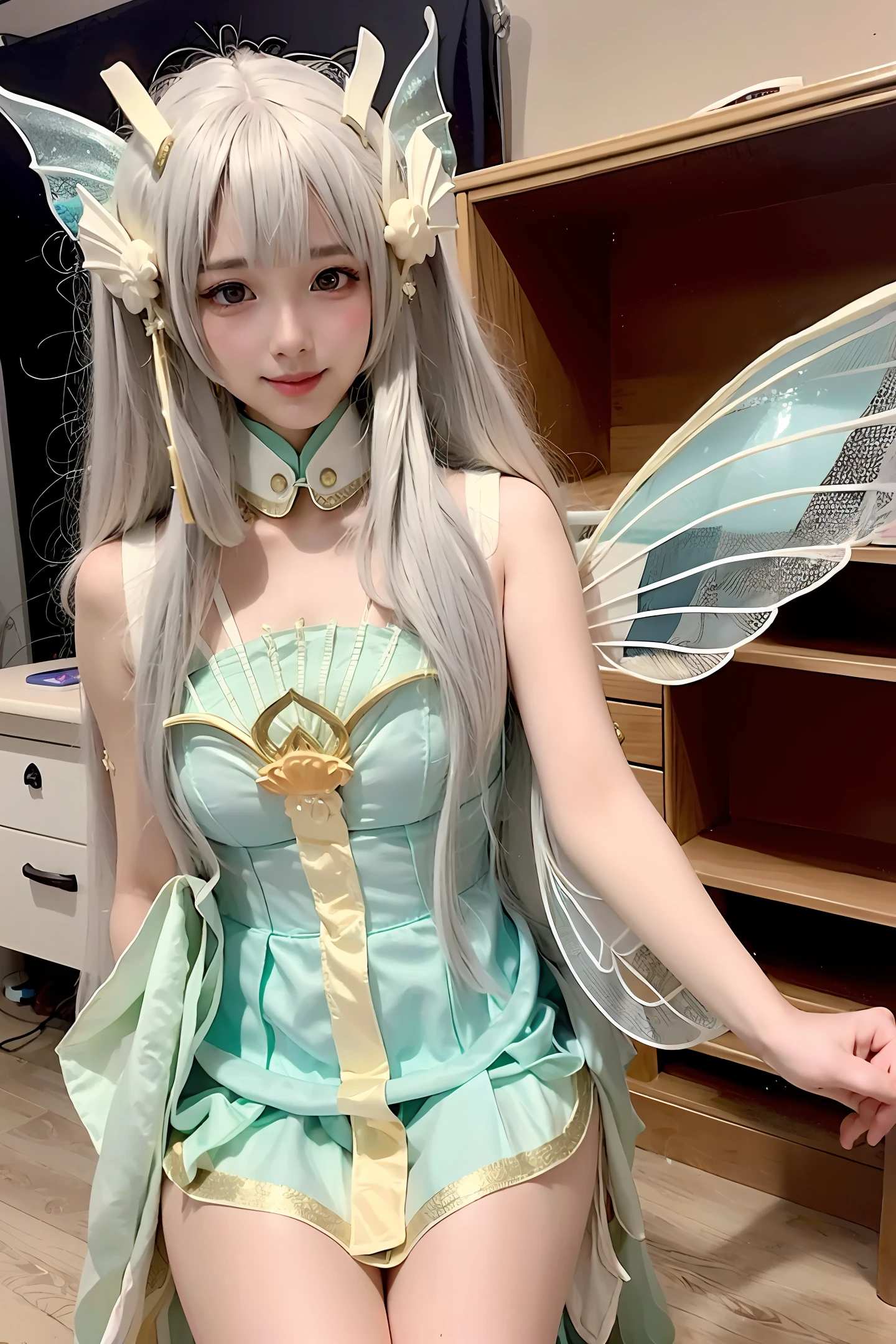 whaite hair,period costume,Royal sister,Master,Sword Fairy,ancient wind,Colorful manga style