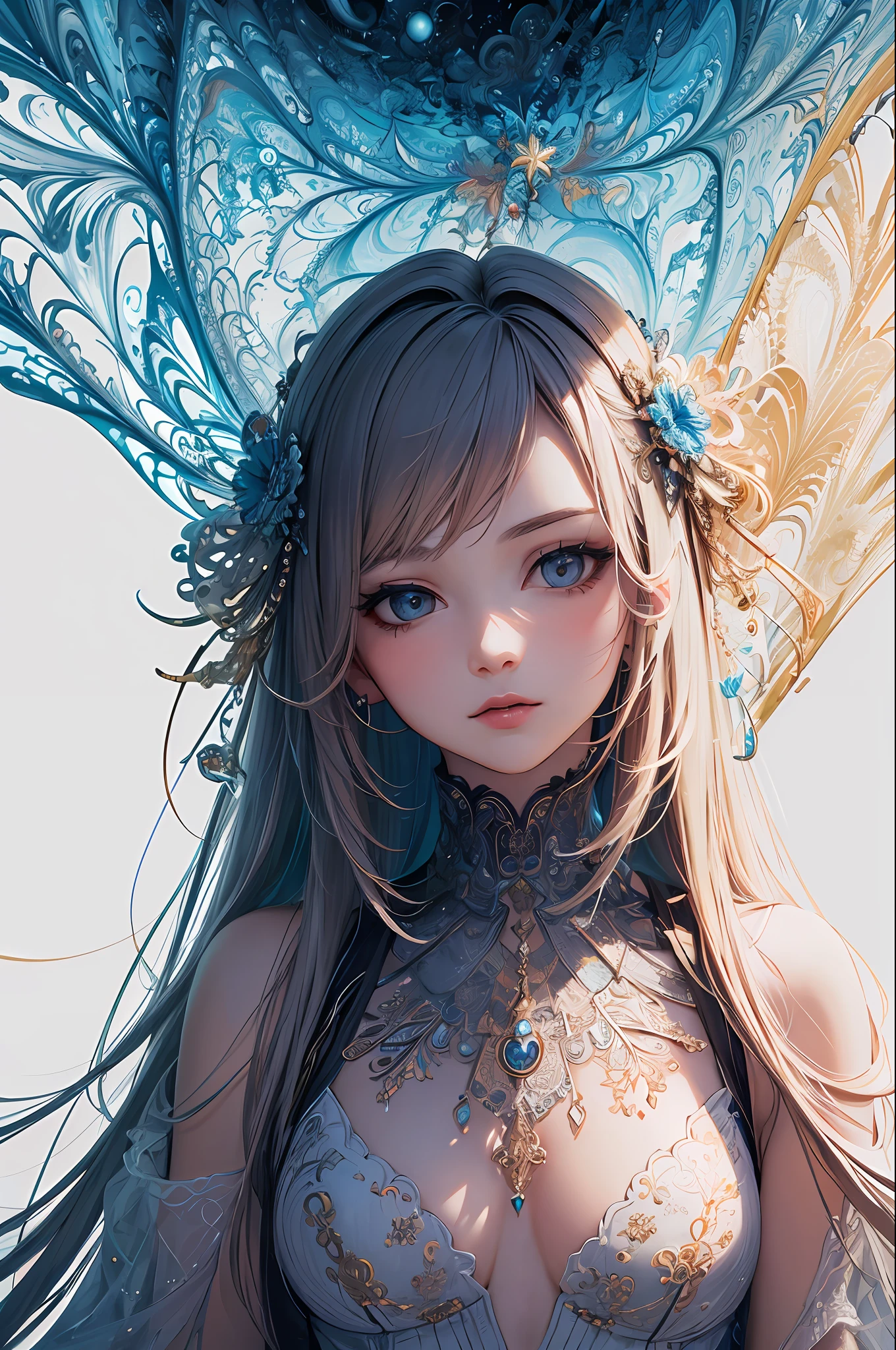 (masterpiece, top quality, best quality, official art, beautiful and aesthetic:1.2), (1girl), extreme detailed,(fractal art:1.3),colorful,highest detailed