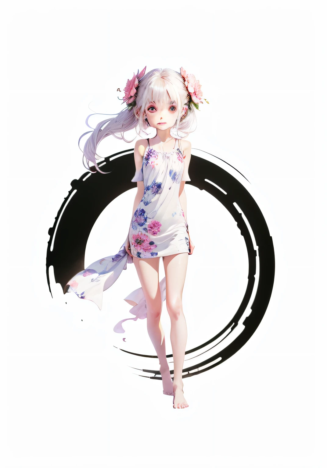 sgyy, (upper body: 1.5), (white background: 1.4), ((tachi-e)), original, (illustration: 1.1), (best quality), (masterpiece: 1.1), (extremely detailed CG unity 8k wallpaper: 1.1), (color: 0.9), (panorama: 1.4), (full body: 1.05), (single: 1.2), (splash ink), (splash color), ((watercolor), clear and sharp focus, 1 girl standing, (flowers, woods), outdoors, rocks, looking at the audience, making happy expressions, soft smile, pure, beautiful detailed face and eyes, long hair, very long hair, soft face, forehead --auto