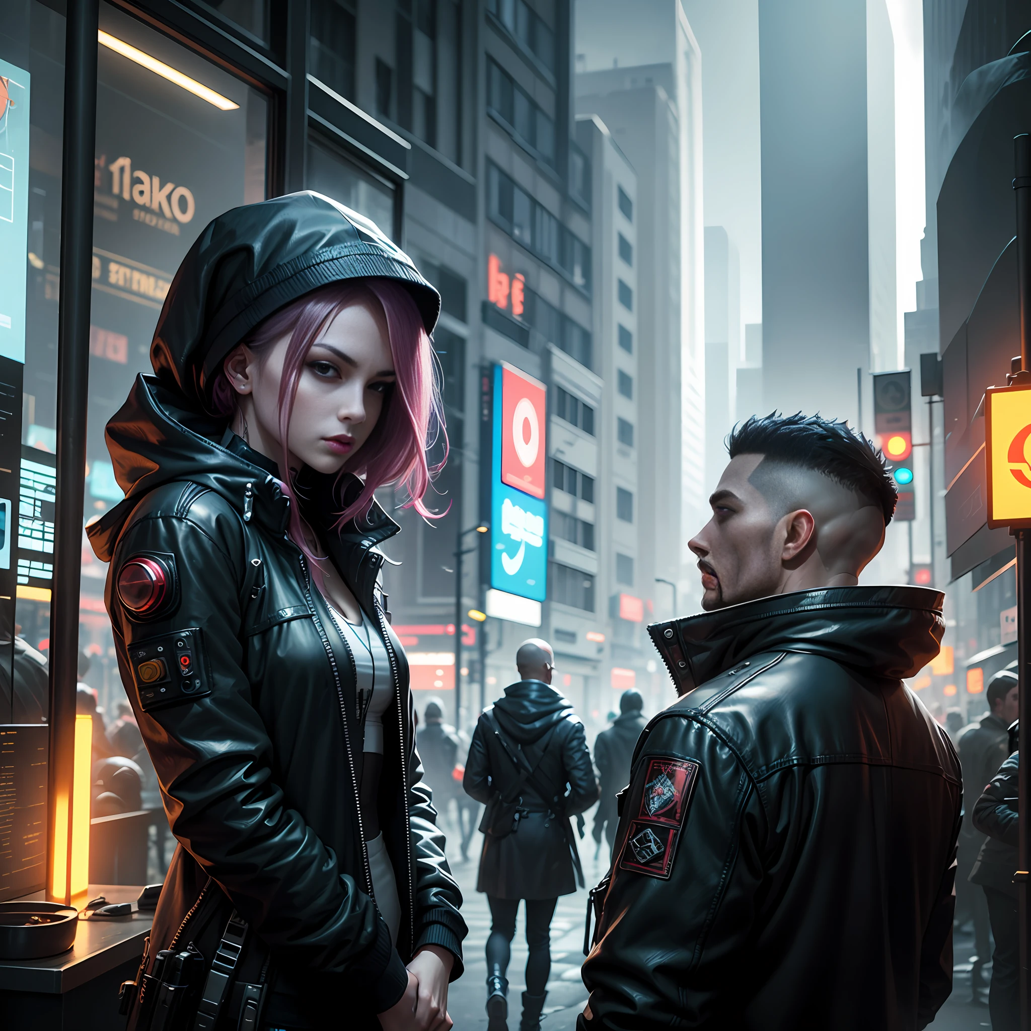 Cyberpunk-style assassins five, six, seven --auto