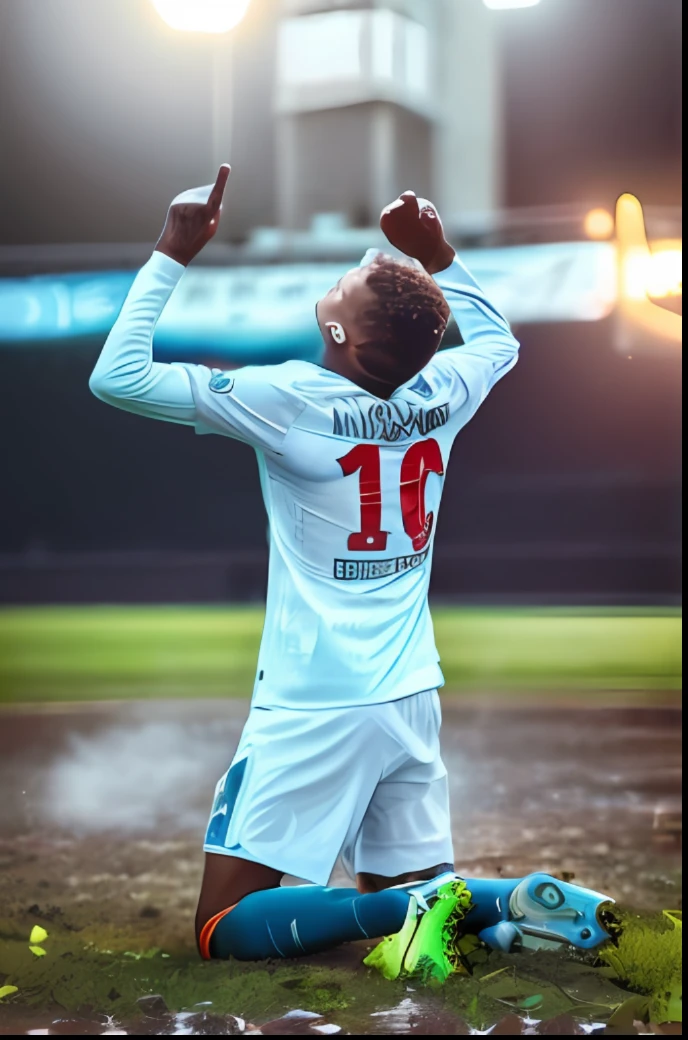 arafed soccer player sitting on the ground with his hands up, neymar jr, neymar, Neymar em Fortnite, O jogador de futebol Antoine Griezmann, inspirado em Jules Tavernier, ombro na frente pose, Fotos, soccer players martin ødegaard, neymar em gta v, Directed by: Tom Wänerstrand, foto do instagram, foto em alta, Destaques