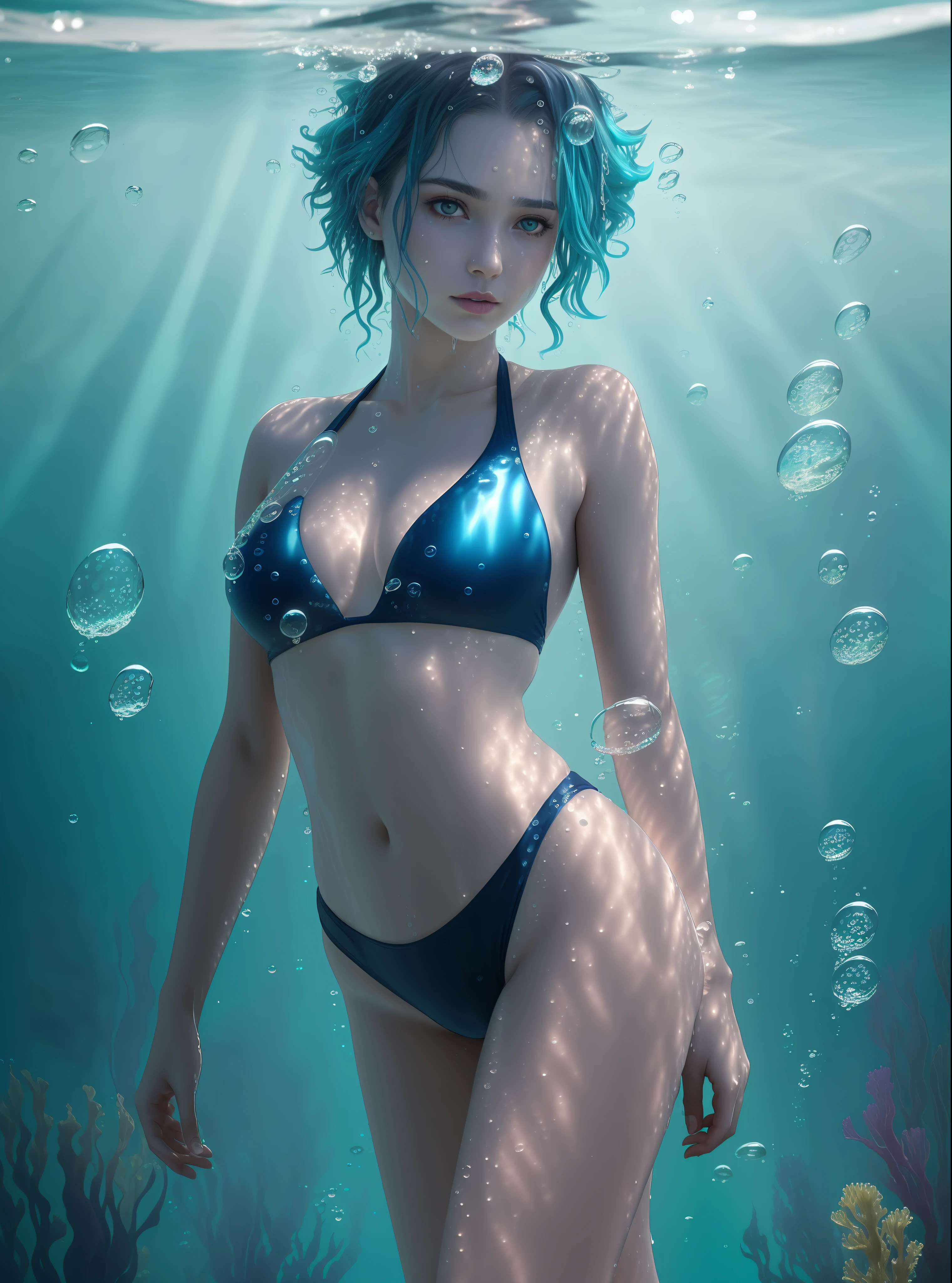 a painting of a famale with blue hair, (wet skin covered with drops:1.2), (in a underwater:1.6) horror scene, water, air body soft particles, (air bubbles:1.5), Swimsuit, Closed swimsuit
film still from avengers endgame, evil fairies, closeup cinematic aquatic scene, dmt visuals, lilacs, young woman as medusa, juno promotional image, animation key shot, cherub, (air bubbles:1.5)