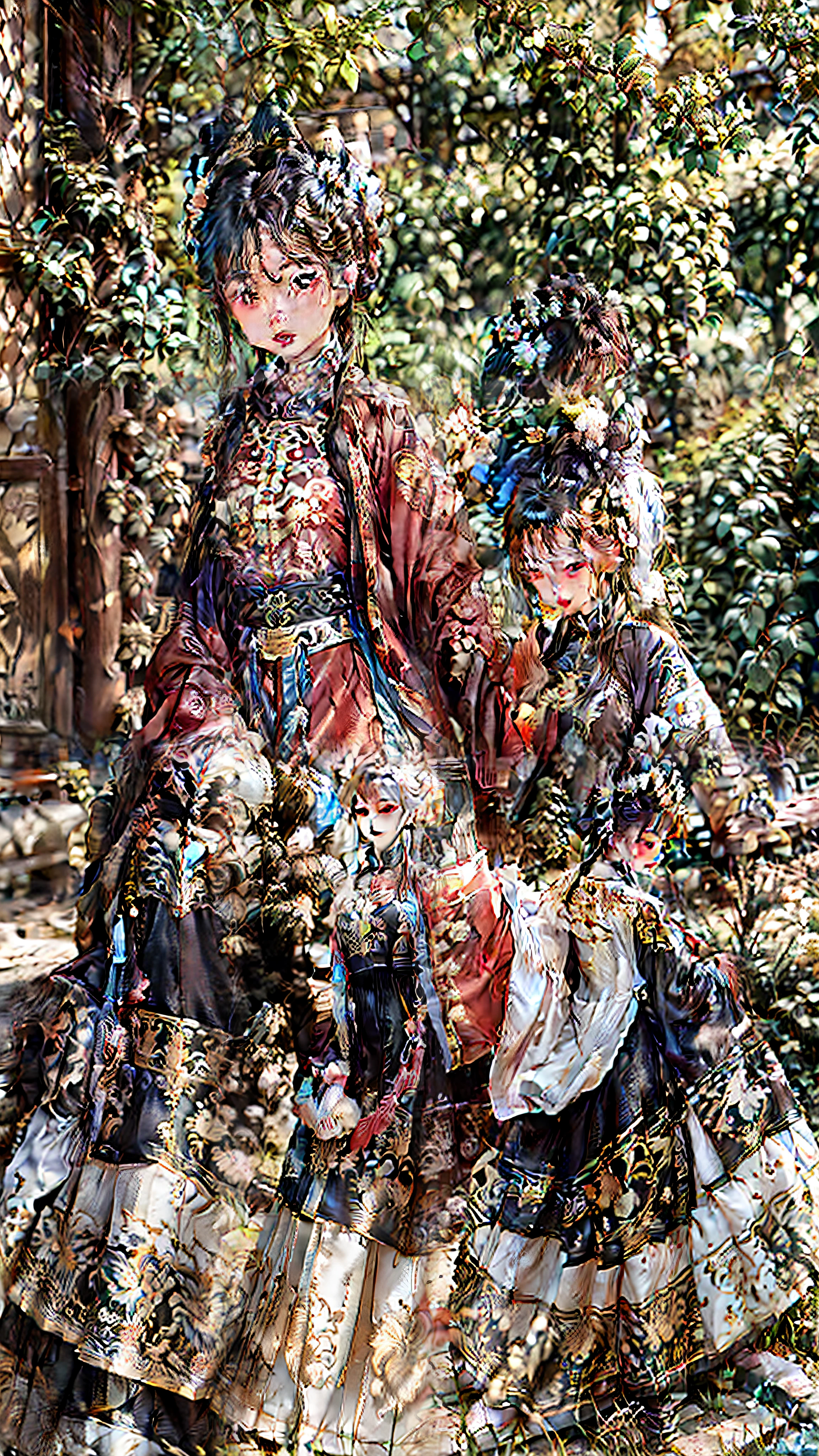 Quaint,Elegant woman,Ming dynasty costumes,White color hair,By bangs,There is a cat on the shoulder