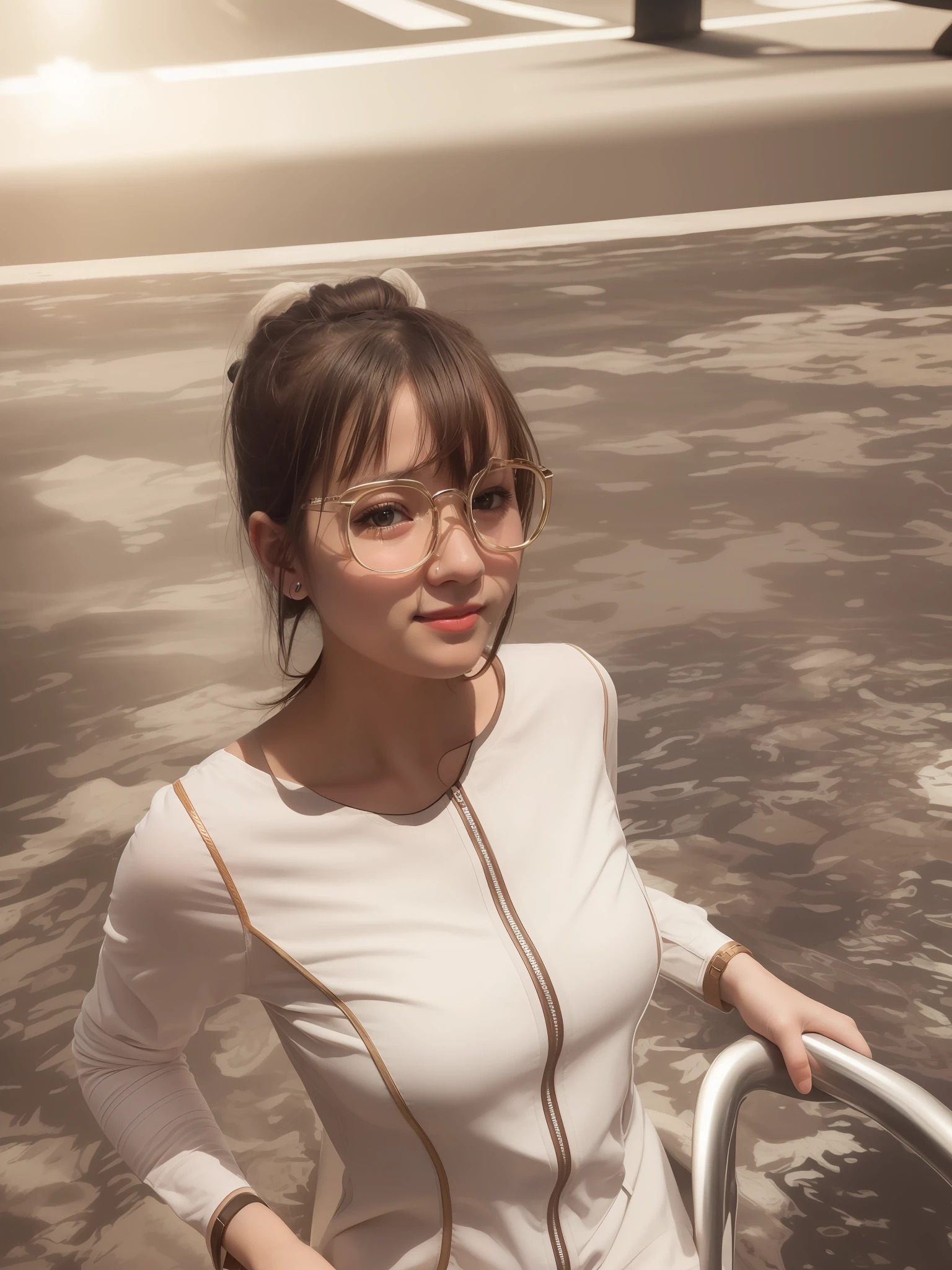 Best quality, super high resolution, (fidelity: 1.4), 1 girl, looking at viewer, smiling, cute, full body, street, outdoor
