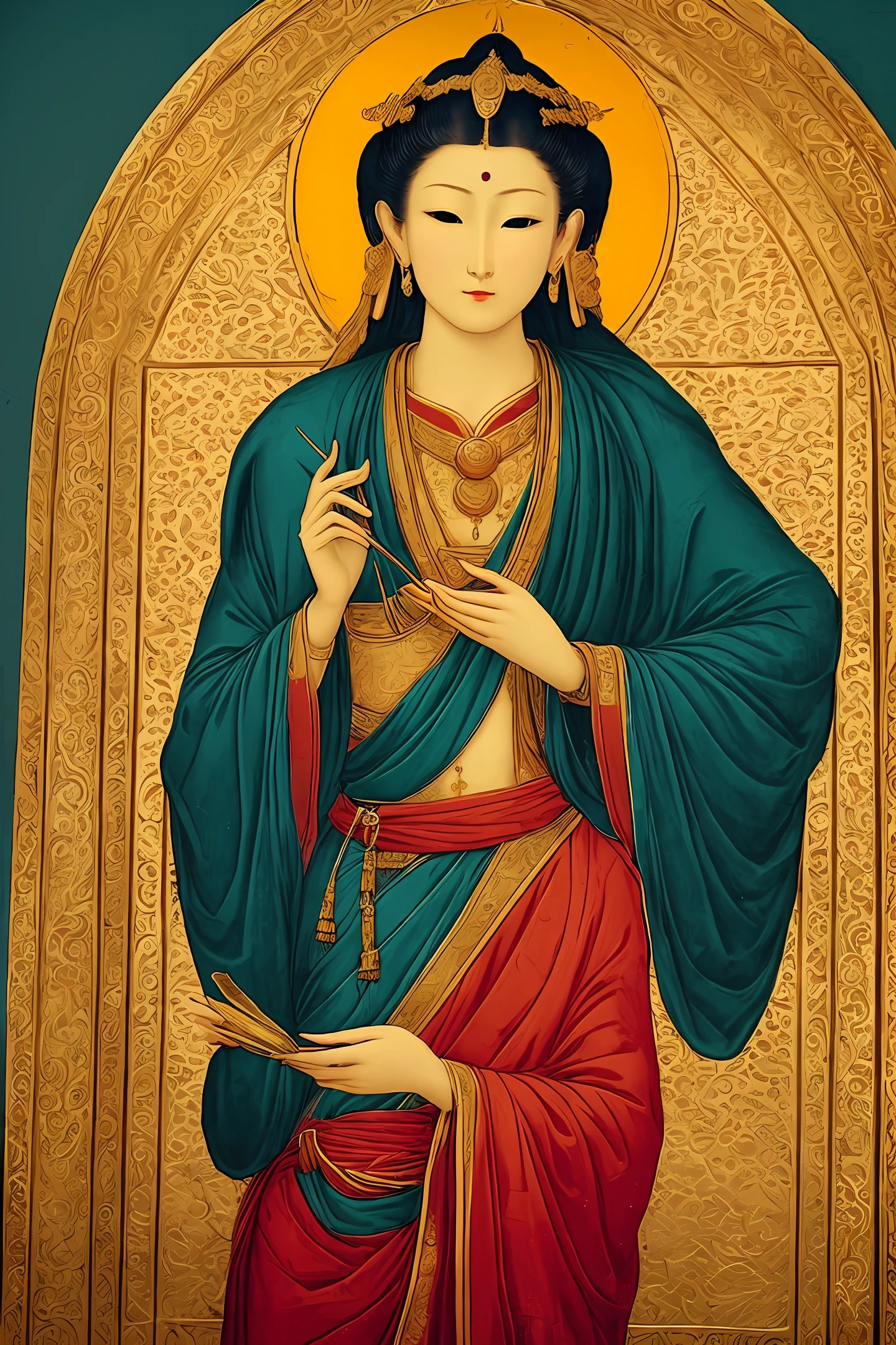 Antique, oriental, fantastic, deity, indifference