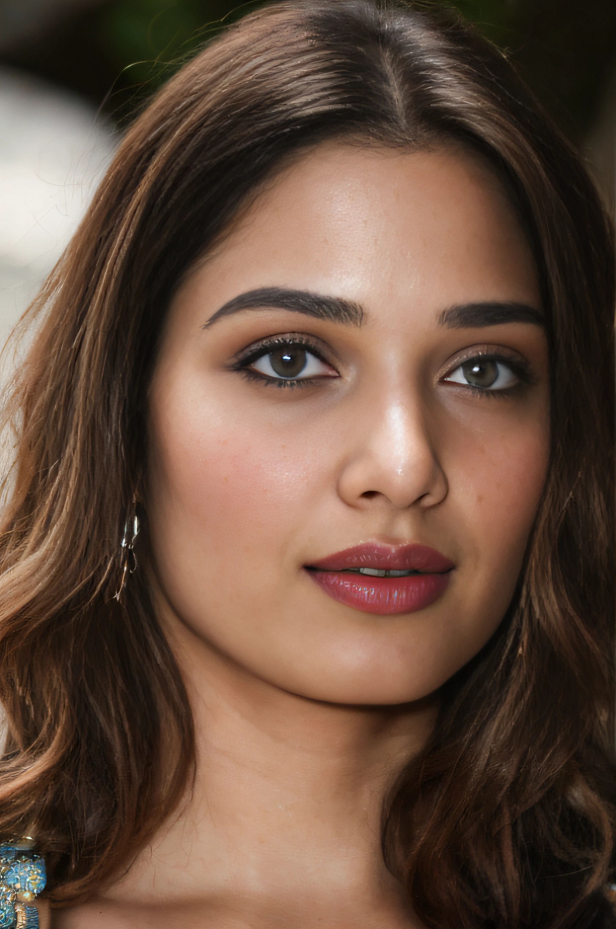 Photograph of a gorgeous, Tamanna, skin texture, blue eyes, fair skin, pink plum lips, undercut hair, extreme closeup, she is wearing a bikini, busty breasts, clevage, lust look, sexy look, jewelry, cow boy style shoot, modelshoot style, extremely detailed CG unity 8k wallpaper, 8k uhd, dslr, soft lighting, high quality, Fujifilm XT, ((realistic))