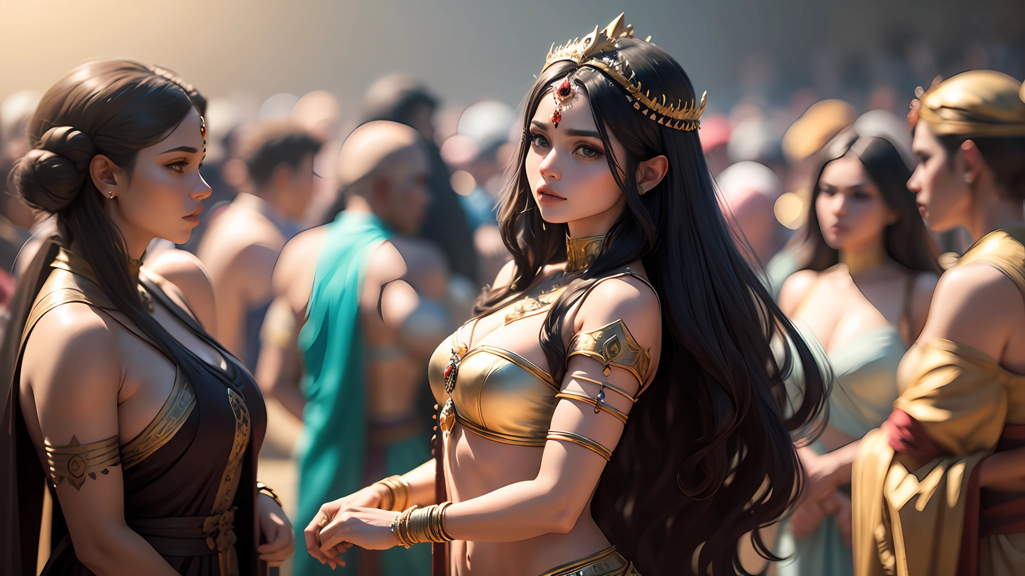 8k ultra realistic many crowd royal indian fairys , there are all is fairys, a fairy world , there are all indian fairys with all black hair