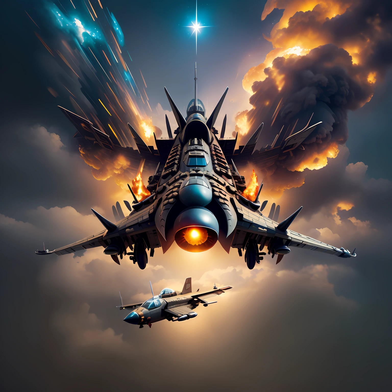 Screen description: Starcarrier traverses the galaxy，radiating with light，Advanced equipment，The momentum is amazing。 --auto