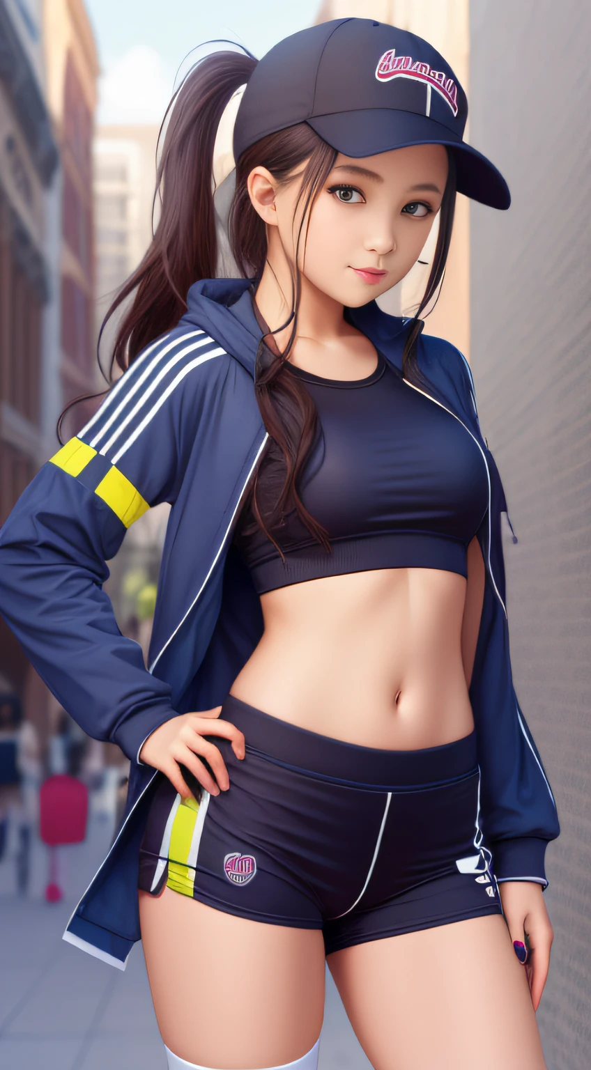 1 sweet girl,sporty attire
