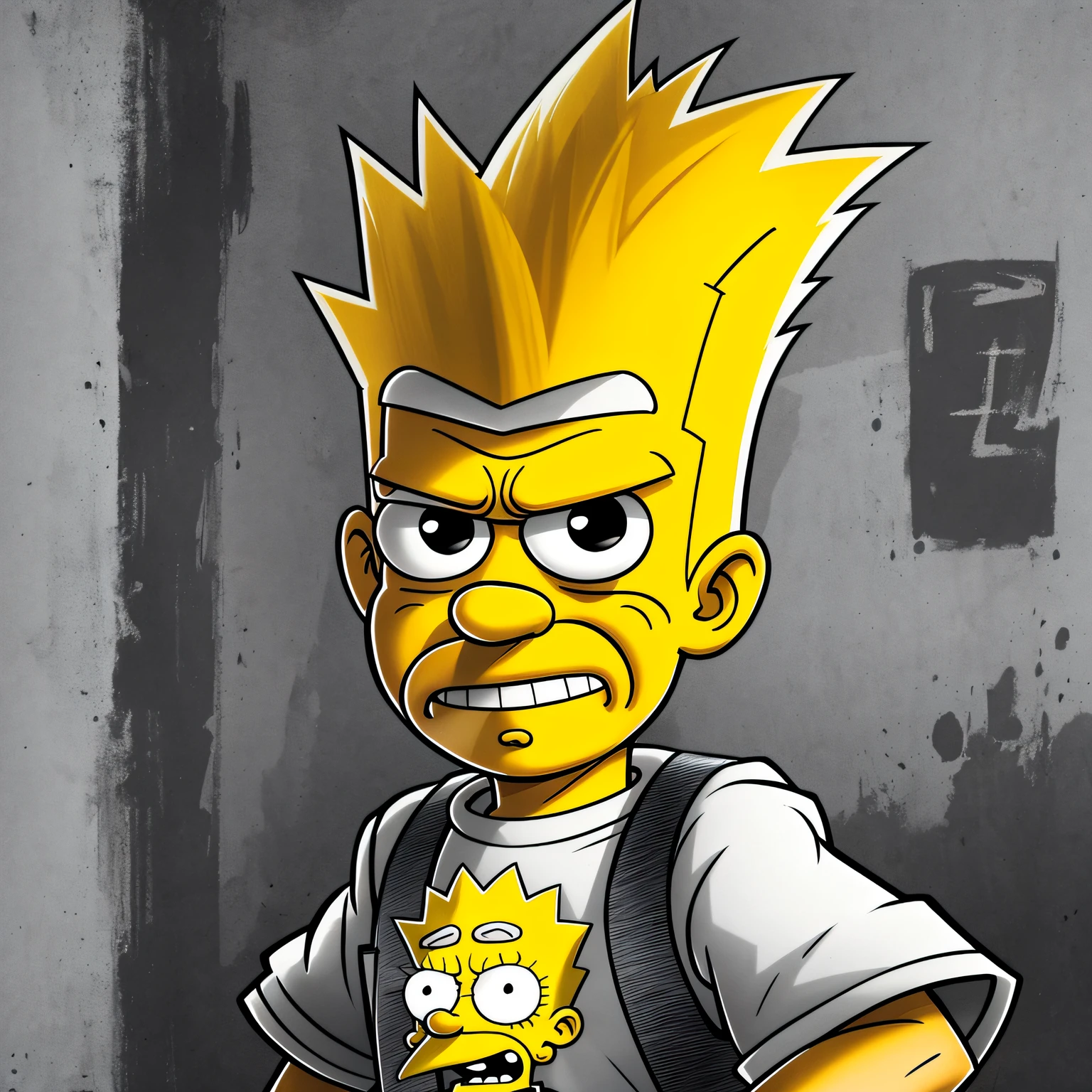 desenho de bart simpson e magi correndo --auto