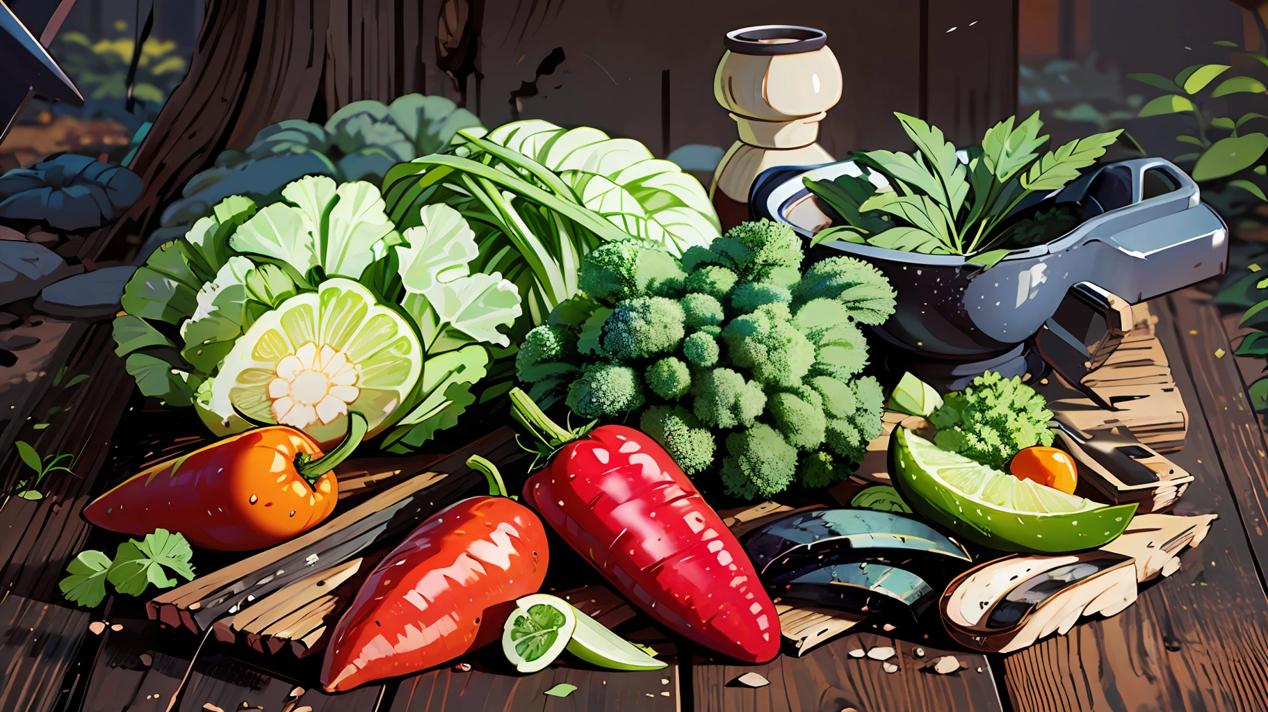 Vegetables, vegetais, many vegetables, various vegetables, health vegetables, spades, naturais, natureza, nature, linda, fotorrealismo, fotorrealista, ultrahd, 4k, texturasdetalhadas, sombras detalhadas, cores detalhadas, por do sol, sol se pondo, sunset, natureza linda, fundo preto, por do sol, rios, --auto
