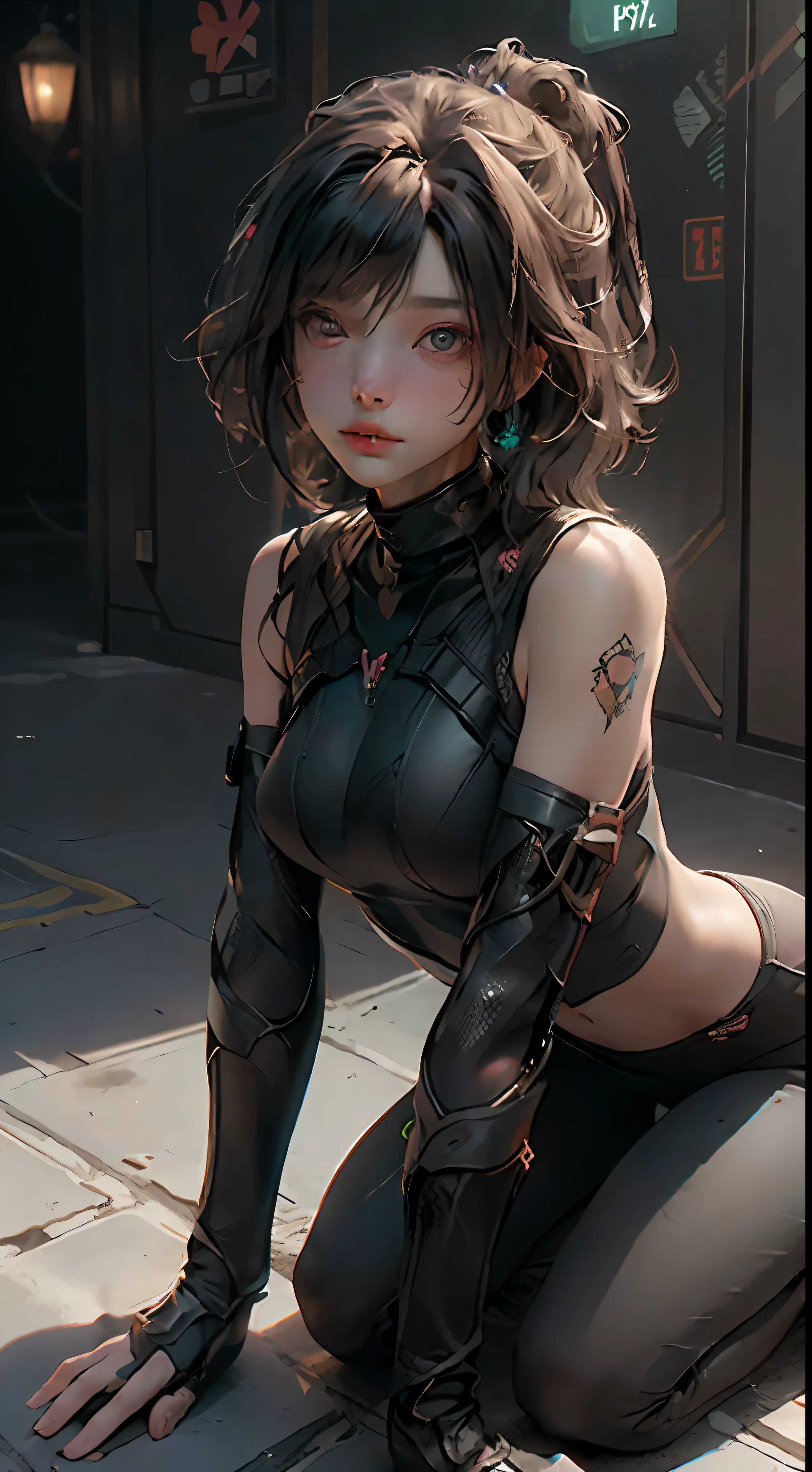 ((Best quality)), ((masterpiece)), (detailed:1.4), 3D, an image of a beautiful cyberpunk female,HDR (High Dynamic Range),Ray Tracing,NVIDIA RTX,Super-Resolution,Unreal 5,Subsurface scattering,PBR Texturing,Post-processing,Anisotropic Filtering,Depth-of-field,Maximum clarity and sharpness,Multi-layered textures,Albedo and Specular maps,Surface shading,Accurate simulation of light-material interaction,Perfect proportions,Octane Render,Two-tone lighting,Wide aperture,Low ISO,White balance,Rule of thirds,8K RAW,