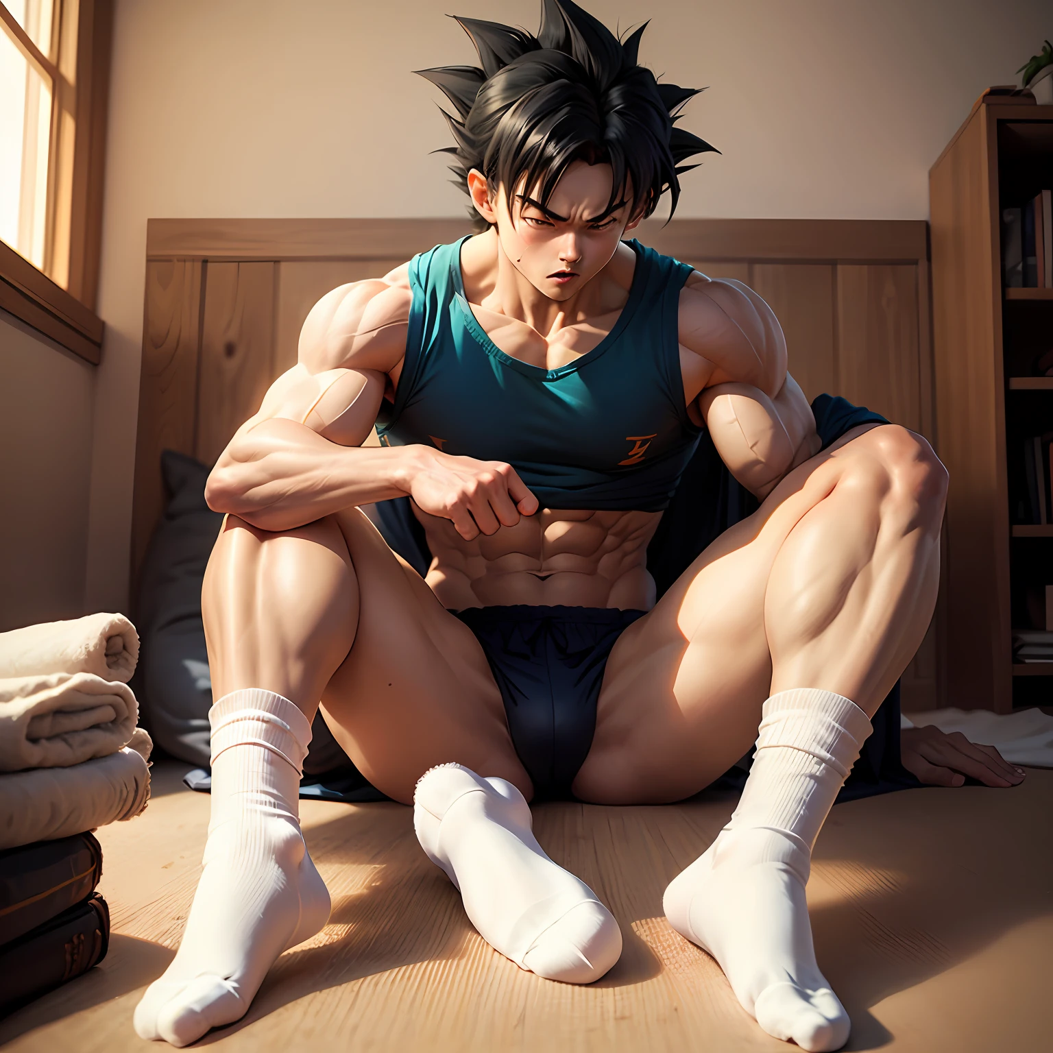 Goku muscle white socks male --auto