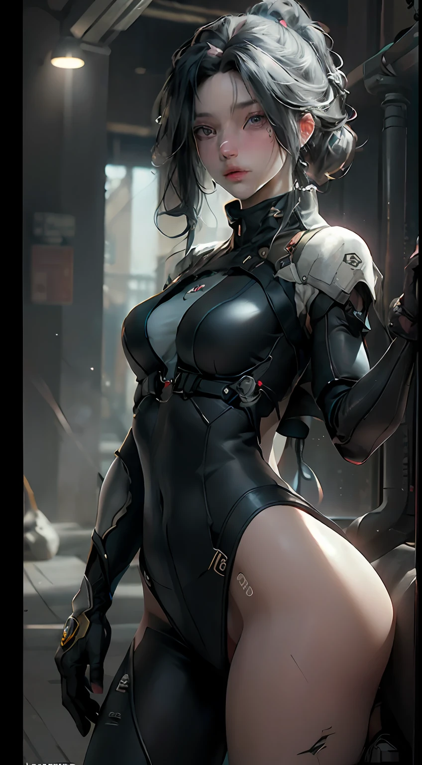 ((Best quality)), ((masterpiece)), (detailed:1.4), 3D, an image of a beautiful cyberpunk female,HDR (High Dynamic Range),Ray Tracing,NVIDIA RTX,Super-Resolution,Unreal 5,Subsurface scattering,PBR Texturing,Post-processing,Anisotropic Filtering,Depth-of-field,Maximum clarity and sharpness,Multi-layered textures,Albedo and Specular maps,Surface shading,Accurate simulation of light-material interaction,Perfect proportions,Octane Render,Two-tone lighting,Wide aperture,Low ISO,White balance,Rule of thirds,8K RAW,
