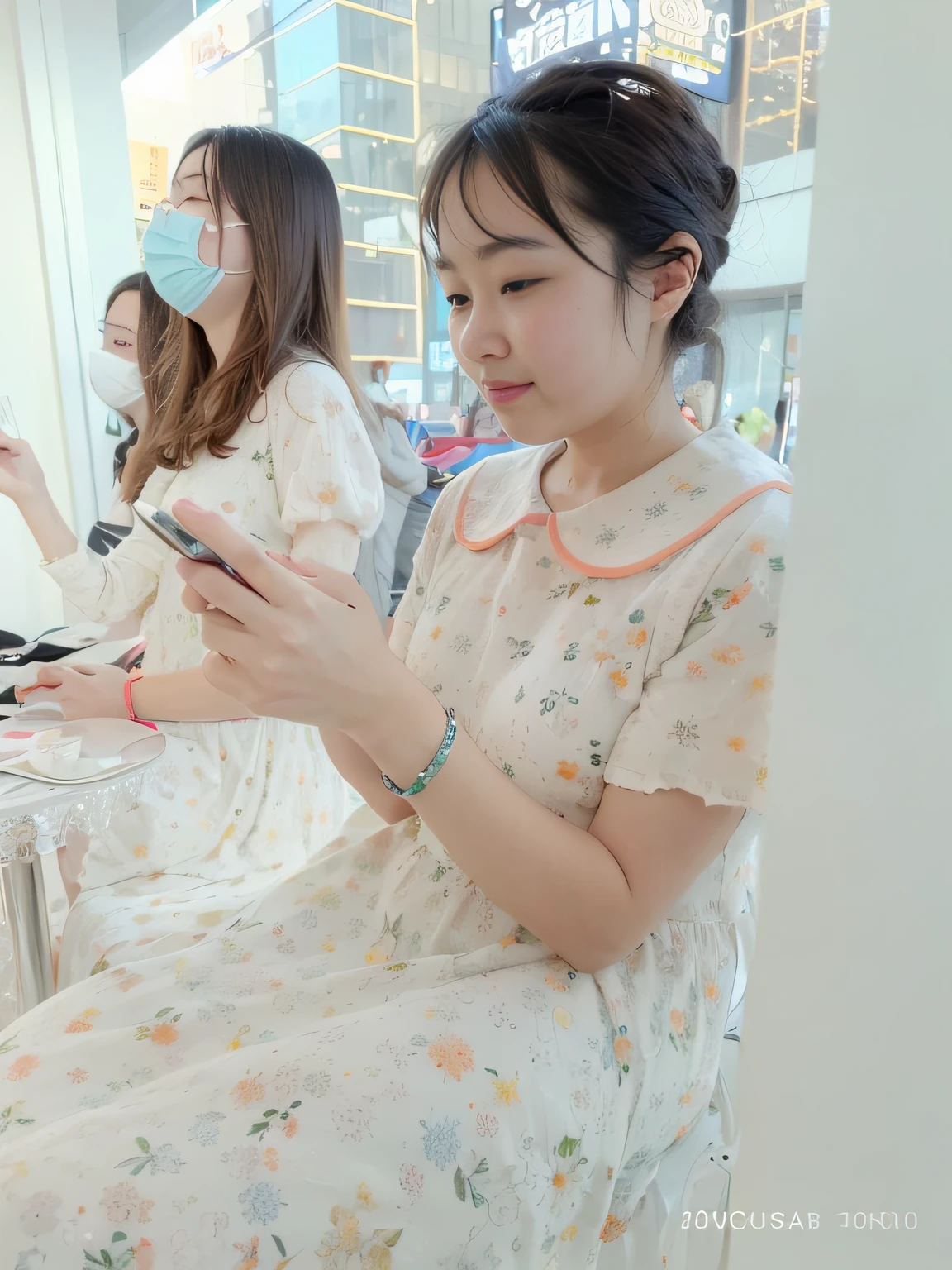 Textured skin、Brightism、Background bokeh、Fushi color、Light smile、Keeping the girl's appearance unchanged is a little more beautified