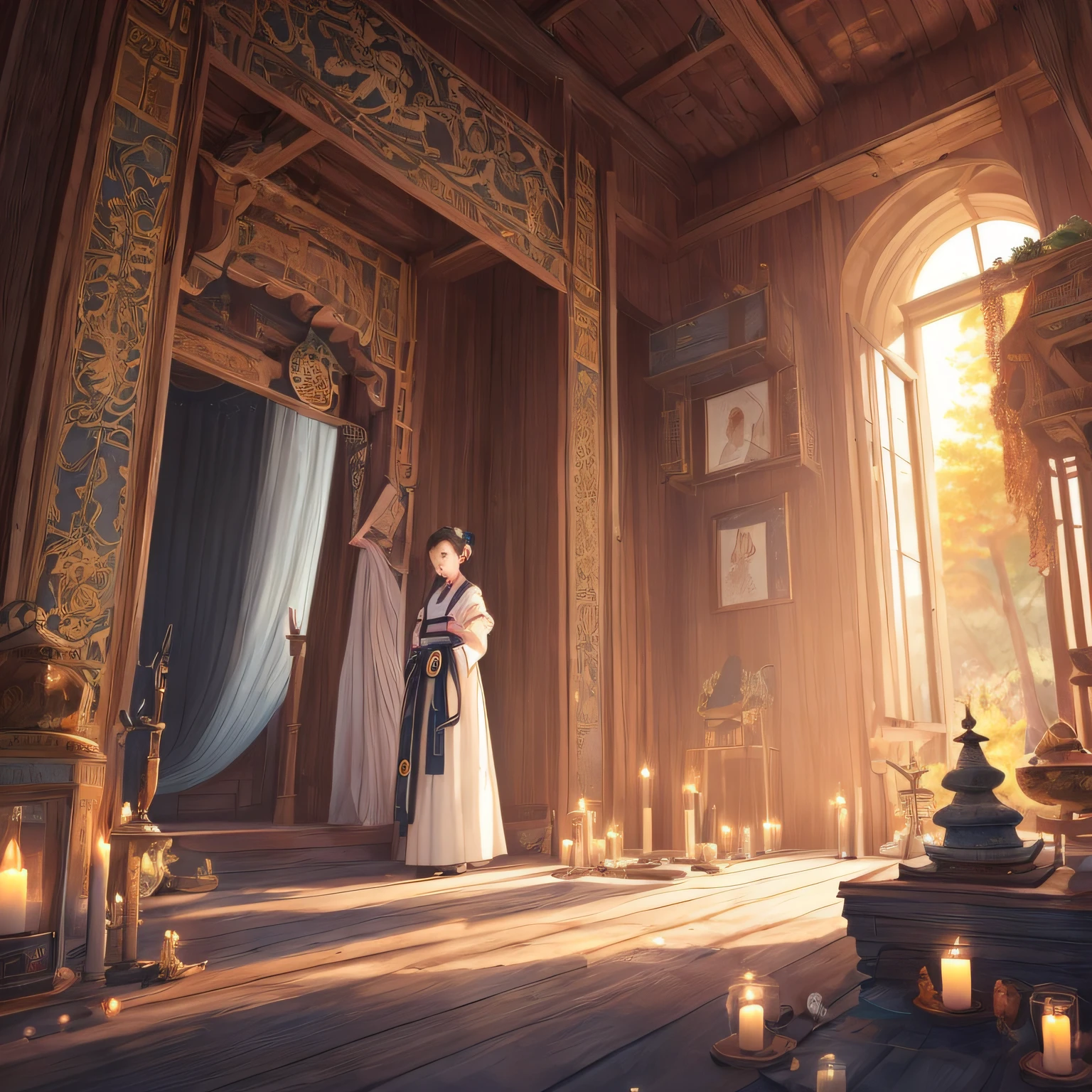 (1 girl: 1.3), solo, __body-parts__,
official art, Unity 8k wallpaper, super detailed, beauty and aesthetics, beauty, masterpiece, best quality, fantastic atmosphere, calm color palette, tranquil mood, soft shadows,
Priesthood of gods, charms, amulets familiarity, shrine maiden duties, --auto