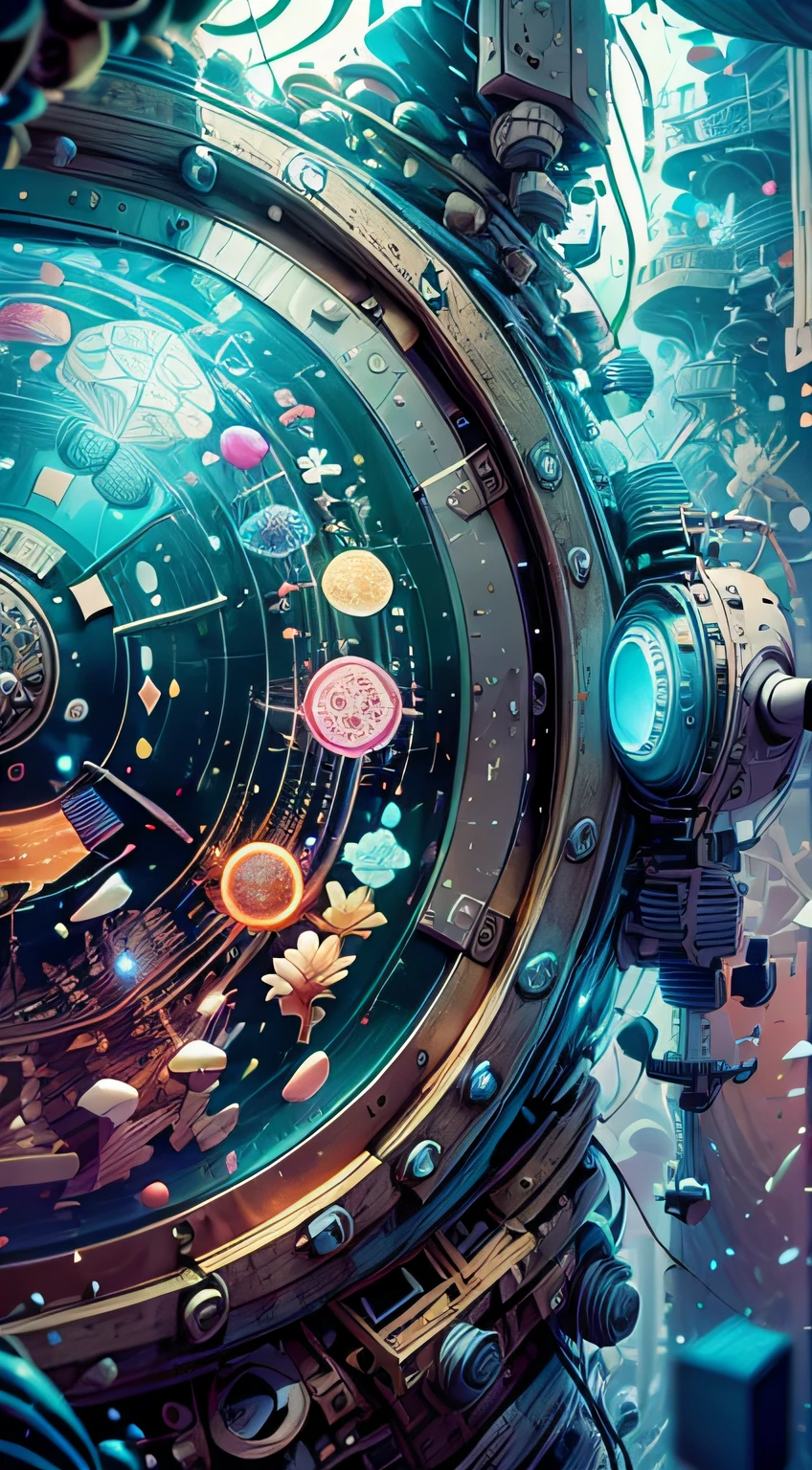 ((melhor qualidade)), ((obra-prima)), ((realidade)), (detalhado), Branco e Azul Reflexivo Brilhante: 1.5, Textura Brilho Laranja: 1.3, 1 blue magic circus door, countless random wind light bars, pixar, Desordenado, muitos cogumelos neon brilhantes, Mandala, filmes, Sharp, ray tracing, brilho, brilho, Blue magic door, circo, labaredas fogo, bem no meio dessa porta tem rosto de criatura celeste deusa