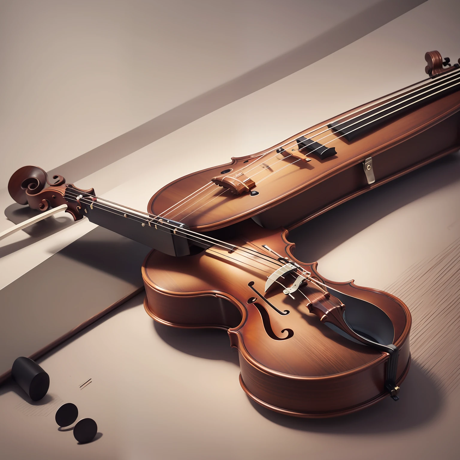 A violin standing upright，The lower part of the violin is in the shape of a watermelon，best qualtiy，8k、Rendering