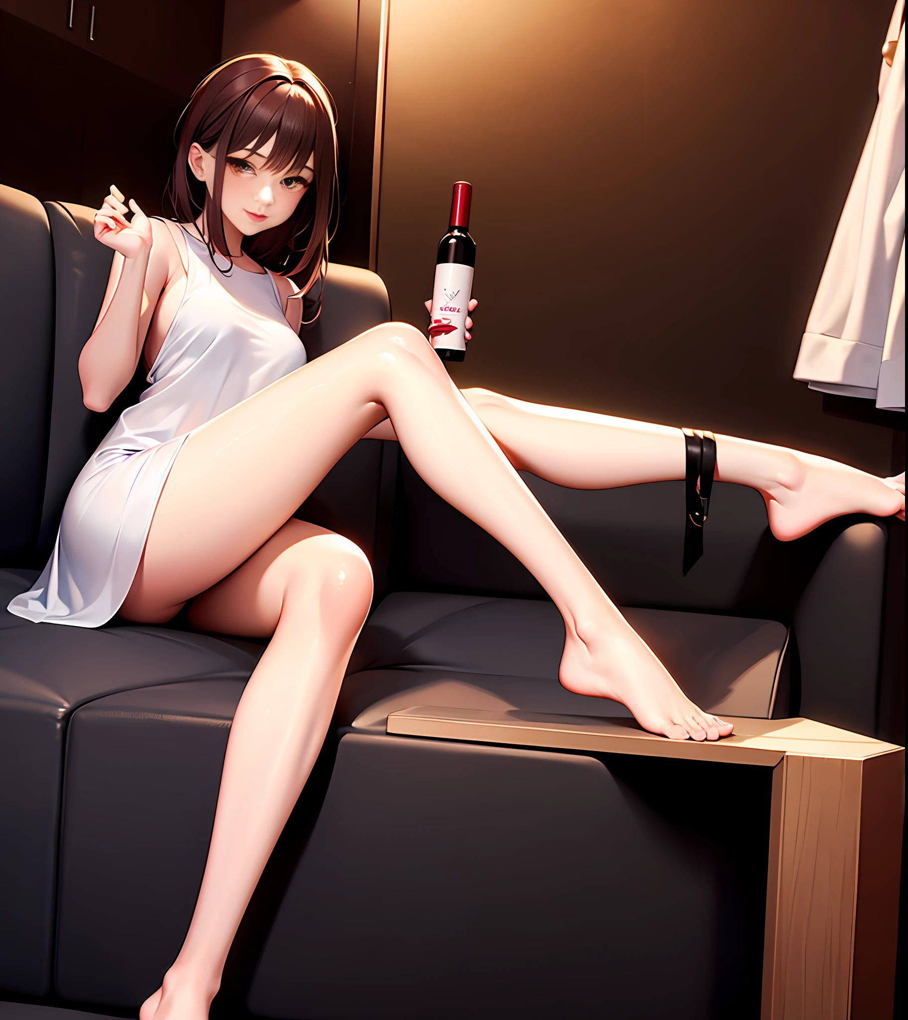 Delicate beautiful girl, Beautiful feet, Long legs, God, beautiful red lips and long hair