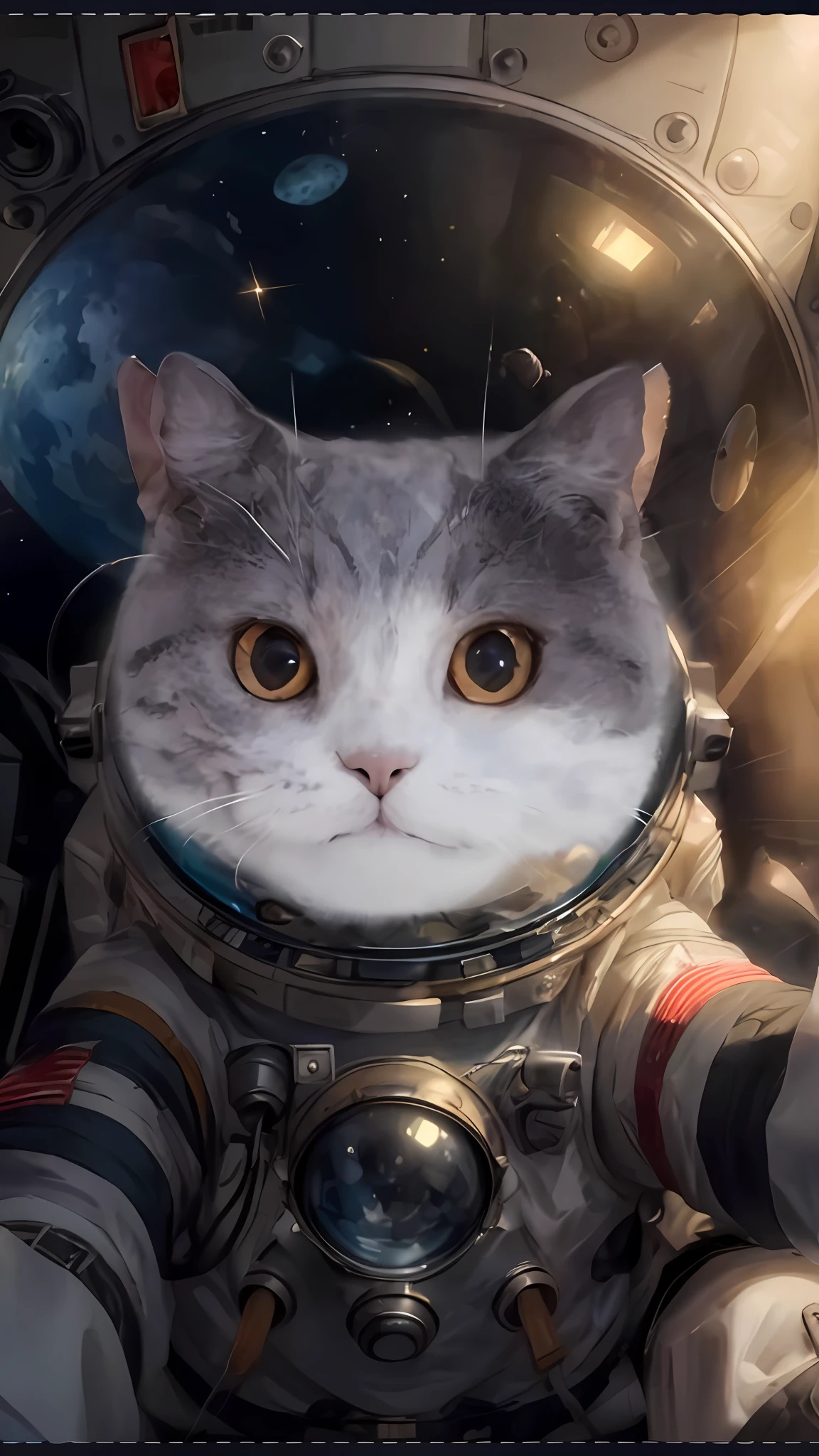 ((best quality)),((masterpiece)),(detailed),(realistic:1.4),ultra high res,Highly detailed,(raw photo:1.2),(photorealistic:1.4),Exceptional detail,dramatic lighting,highres,8k,absurdres,1cat,meloncat,((space helmet)),astronaut,flying cat,universe,aliens,alien space ship,spaceship light on cat,hand POV,earth,animal focus,animal,no humans,realistic,looking at viewer,