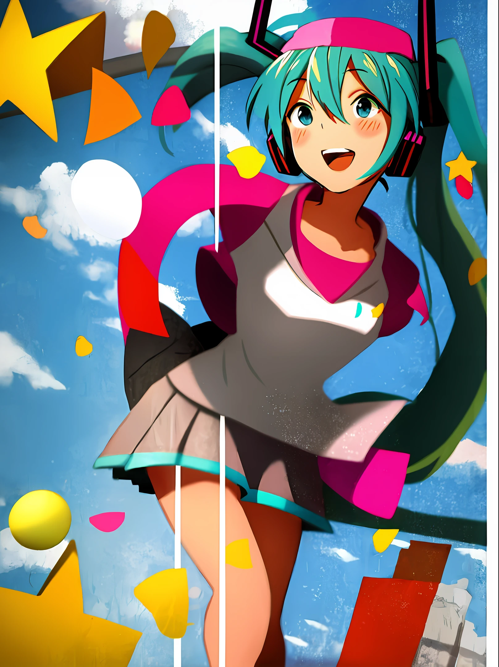 Two-dimensional two-D Hatsune Miku flawless pixels