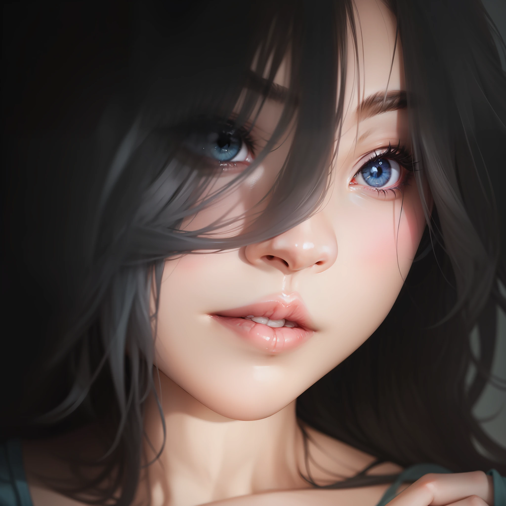 Gray hair, big eyes, sexy