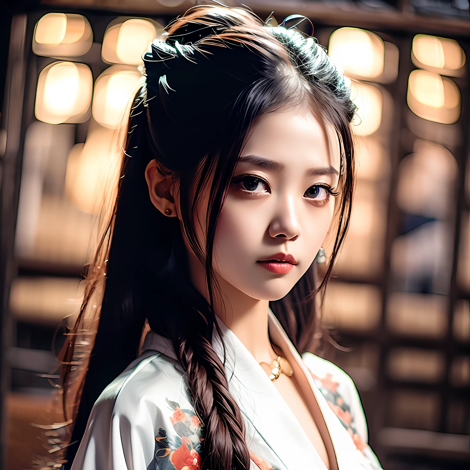 Jiang Nan Nan female，On the bridge，White clothes，Qingli，Long hair --auto