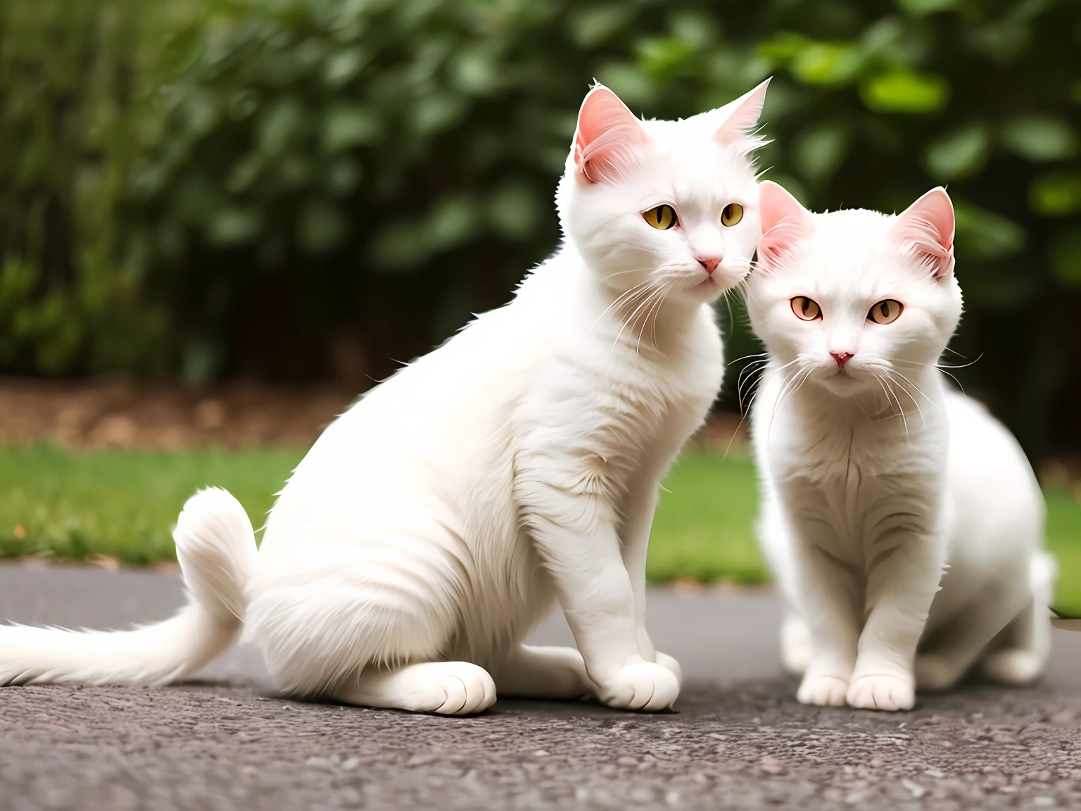 A cute white cat