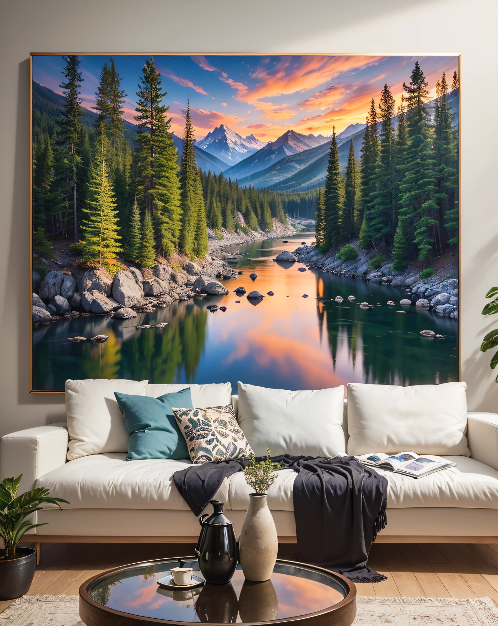 landscapes、Eau、Winters、thaw、(Very detailed CG Unity 8K Wallpapers)、most beautiful artwork in the world、Professional spectacular oil painting、with an intricate、High Detail、foco nítido、Dramatic and photorealistic pictorial art
