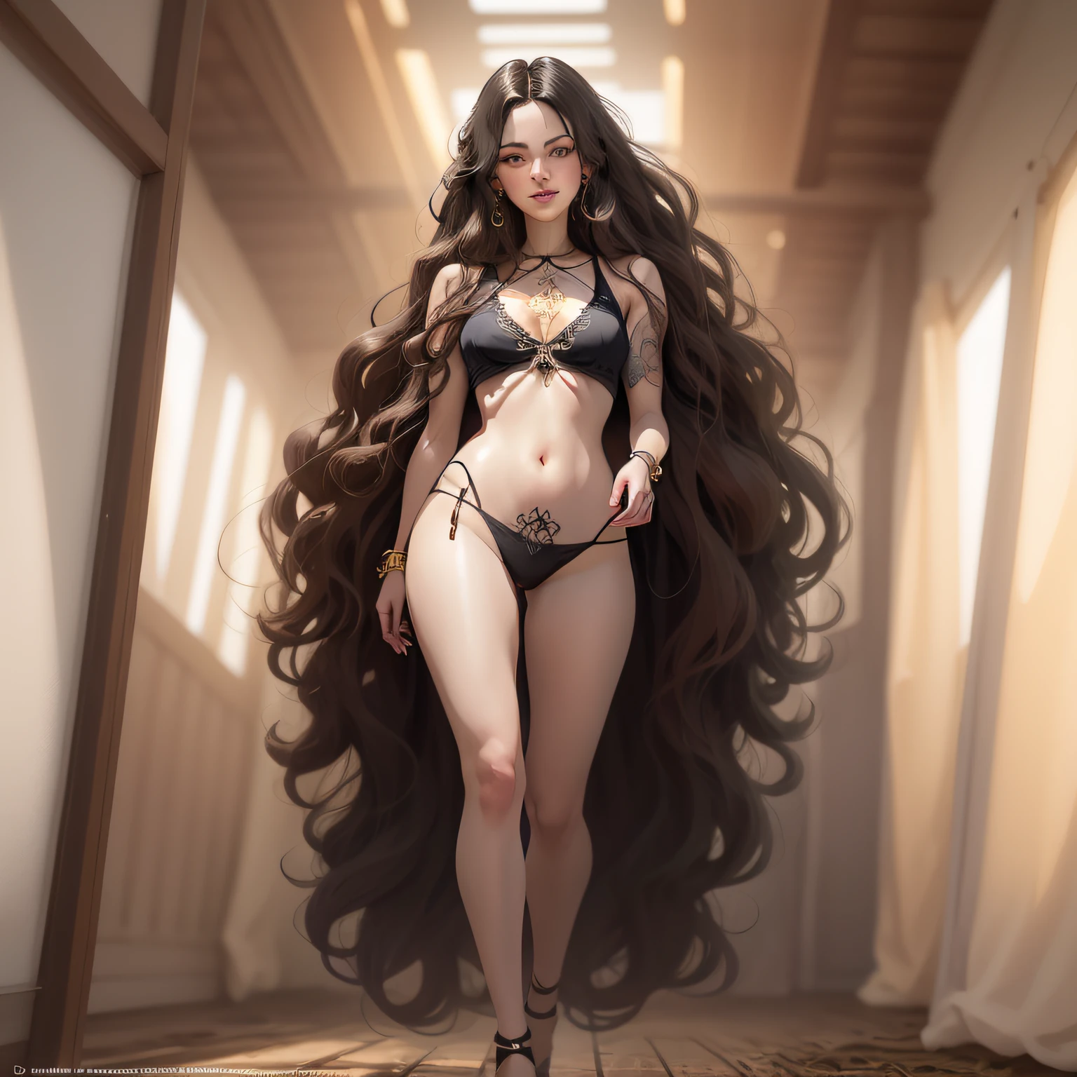 Lisa Frank Art Color, Full Body, Small Breasts, Perfect Buttocks, Beautiful Woman, Multicolored Long Hair, Multicolored Aurora, Art Face by Tom Bagshaw, Emile Vernon Style, Full Body Dynamic Motion Pose, Beautiful Woman with Long Hair, Jewelry gold, oil painting, fantasy, intricate, stunning highly detailed girl by Artgerm and Edouard Bisson, beautiful elegant, fantasy, flowers, forest, Highly Detailed, Digital Airbrush, photorealistic, Octane Rendering, black hair, black lips, gothic, rapunzel hair long, long golden and black hair, long golden and black hair, Digital Painting, soft skin wide eyes watercolor, style, sketch, Watercolor paiting, Watercolorist, Portrait of a beautiful girl with long curly hair, Vintage cartoon, GHIBLI , Artgerm, WLOP , Alphonse Mucha Intricately detailed hyper-detailed dynamic lighting Splash art trend in triadic colors Artstation Volumetric lighting Unreal Engine 5, See-through clothing, slight smile,, legs spread, View of pubic hair, 1 sexy girl in see-through forest clothing, breasts exposed, Open transparent T-shirt, Tattoos of mandalas and flowers, The best quality,