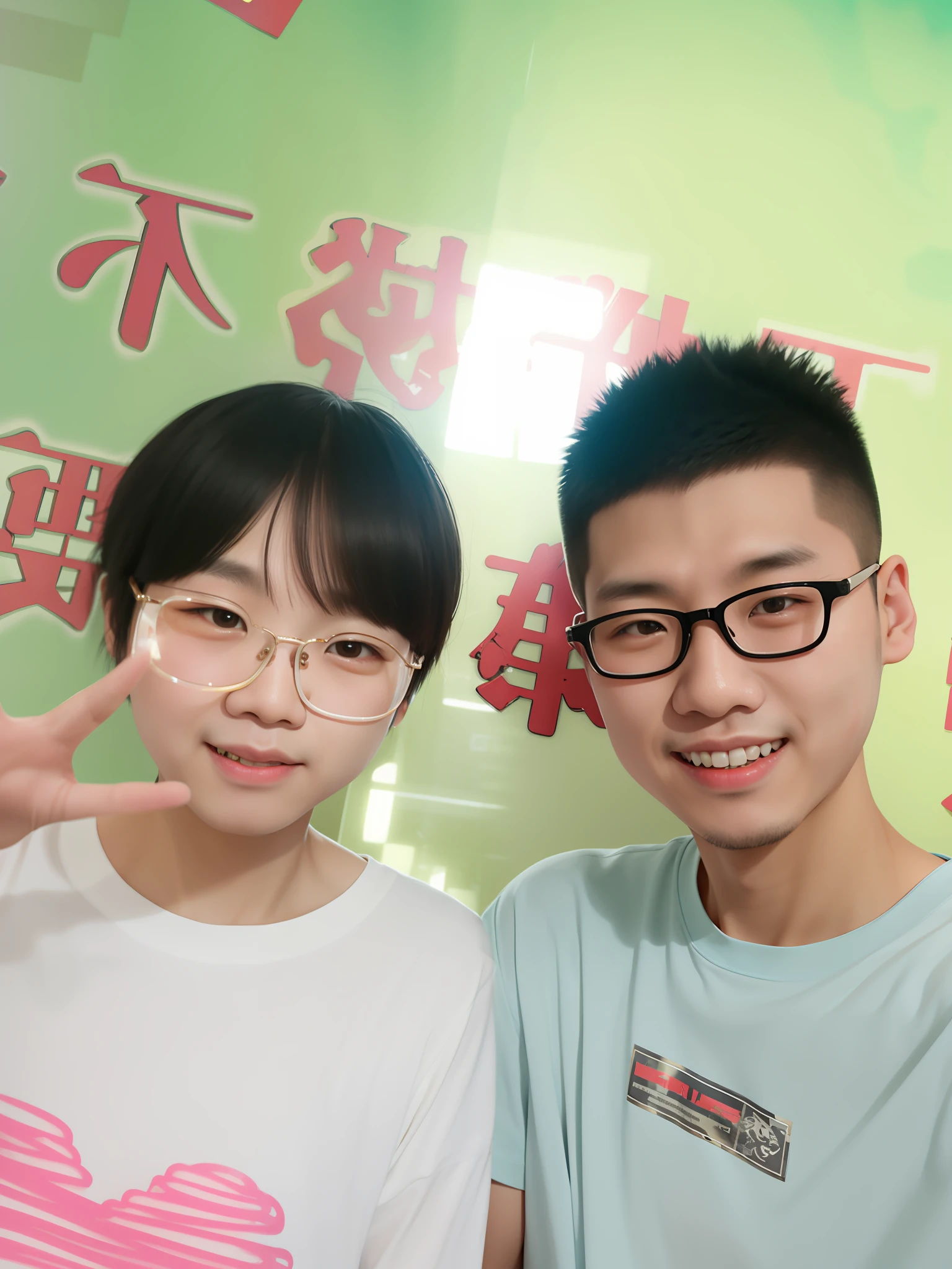 they are posing for a picture with their glasses on, Ruan Jia and Fenghua Zhong, Li Zixin, yiqiang and shurakrgt, yanjun cheng, zmonzheng, xintong chen, Student, wenjun lin, profile picture 1024px, yihao ren, ruan jia and brom, Yan