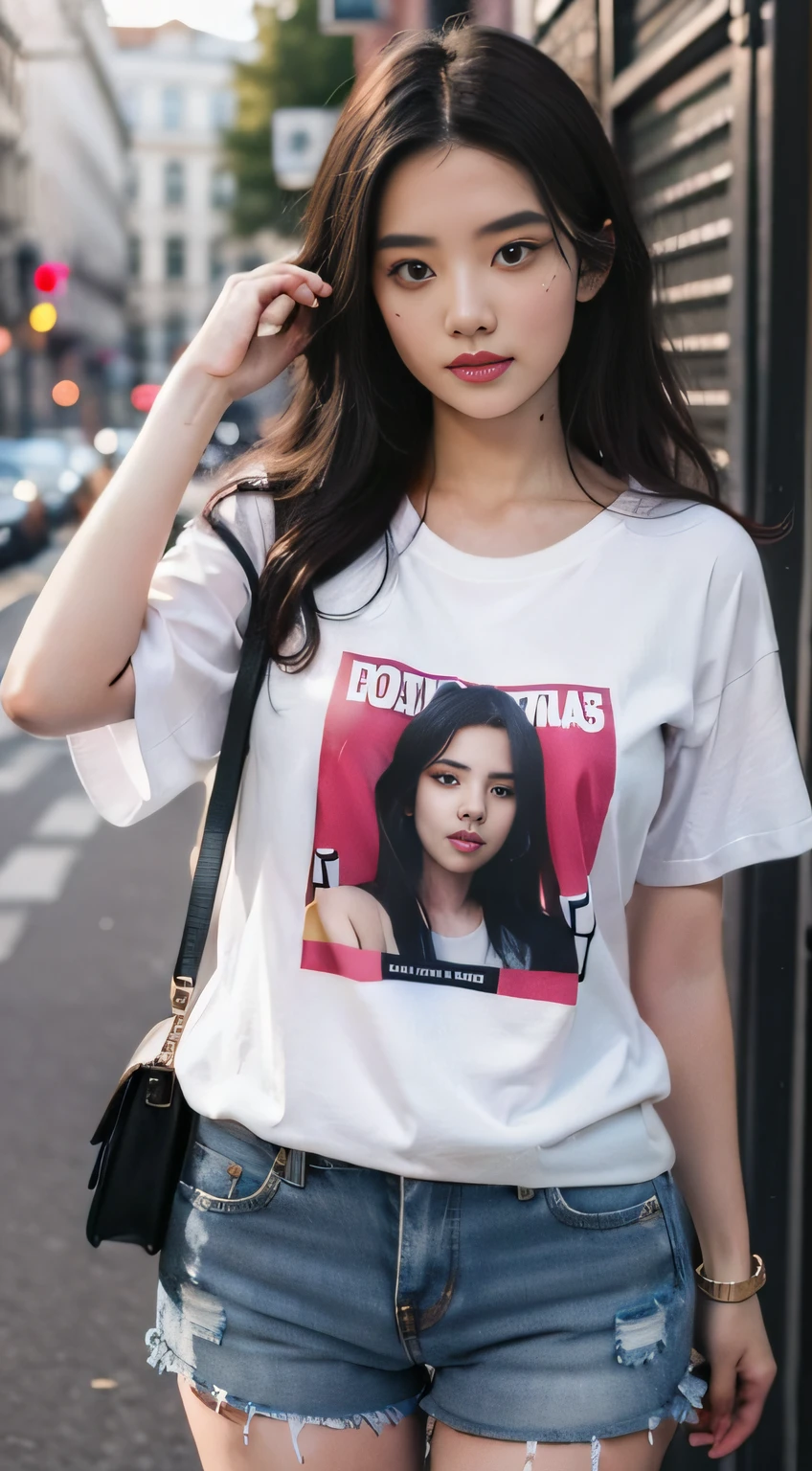 1 sweet girl，T-shirt with color