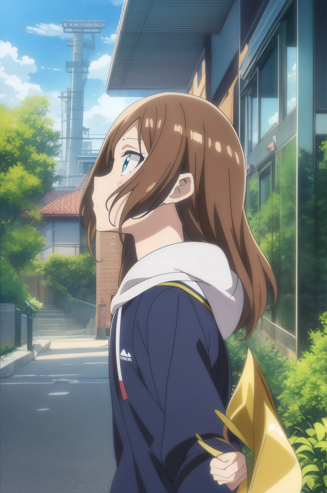 (finely best quality,animesque,Anime Art Style,:1.2), anime screen cap,teens girl, ars, Sweat,School swim wear,Bold angles,Speedy movement,Looking away,sleeve less,From below