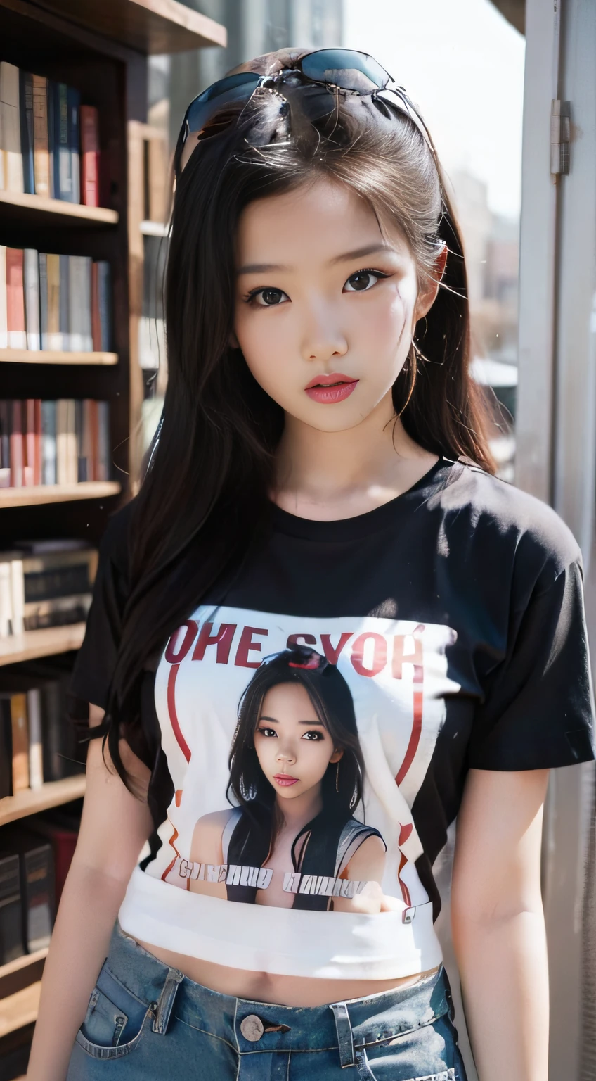 1 sweet girl，T-shirt with color