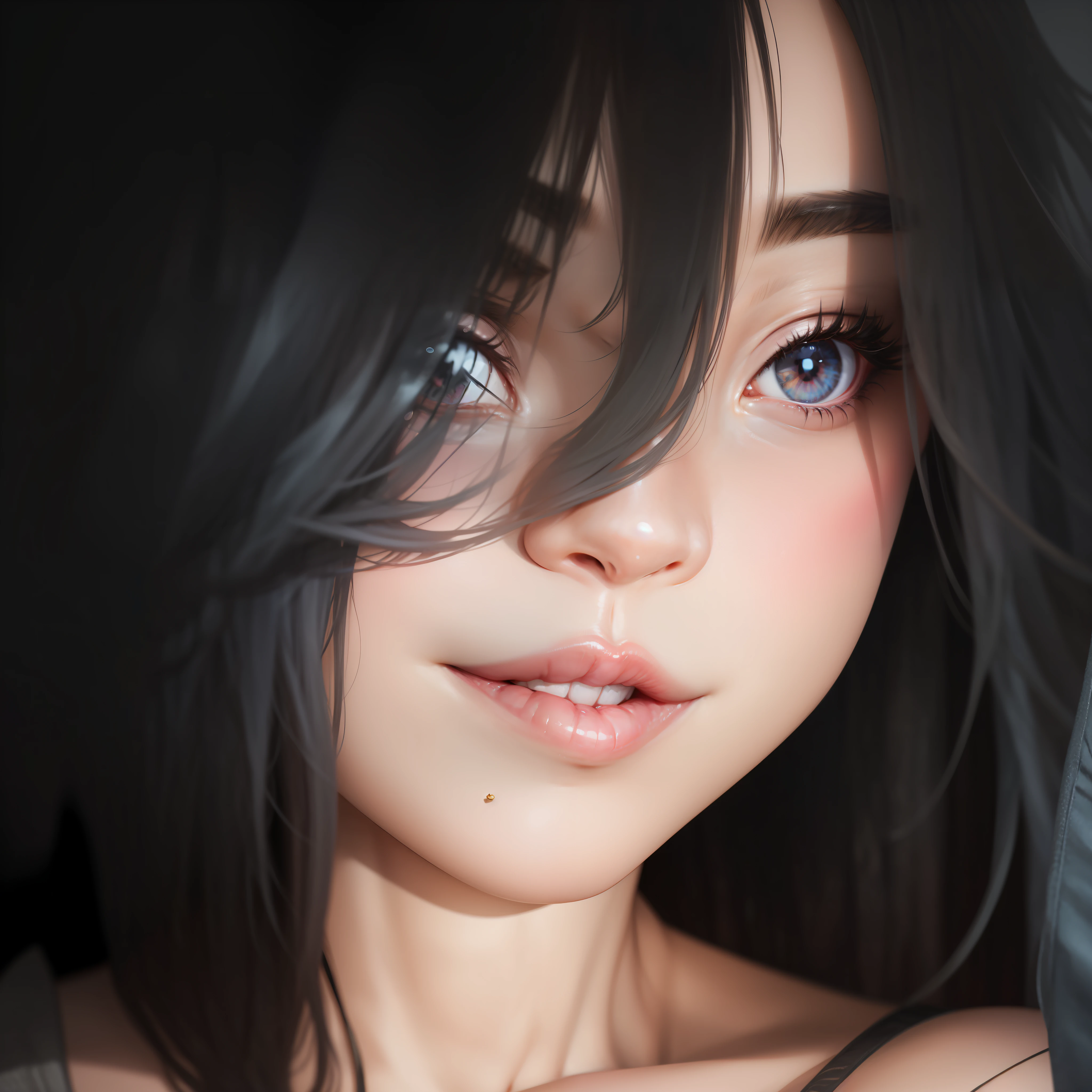 Gray hair, big eyes, sexy