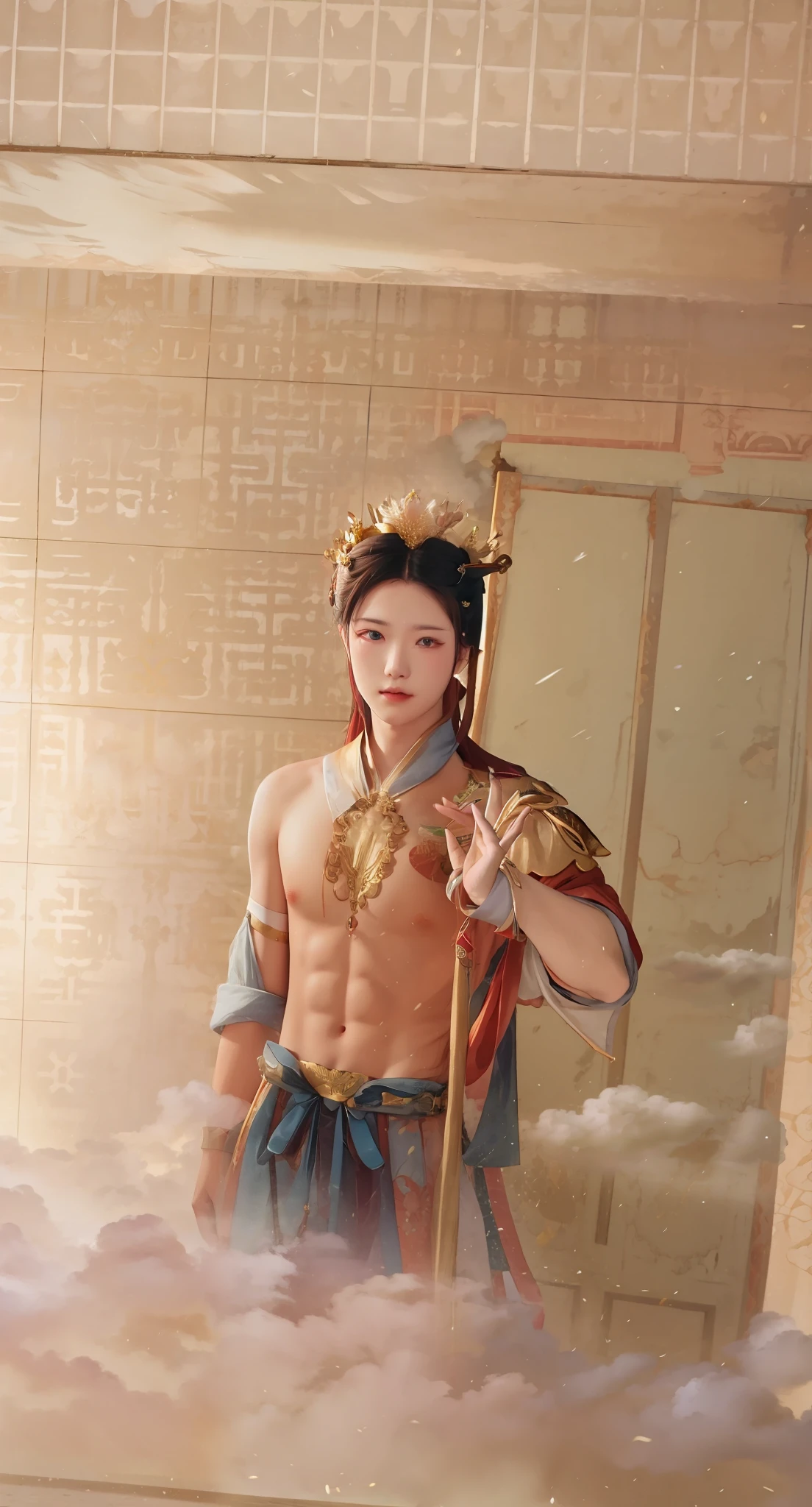 Clouds，crown of head，beautiful hand