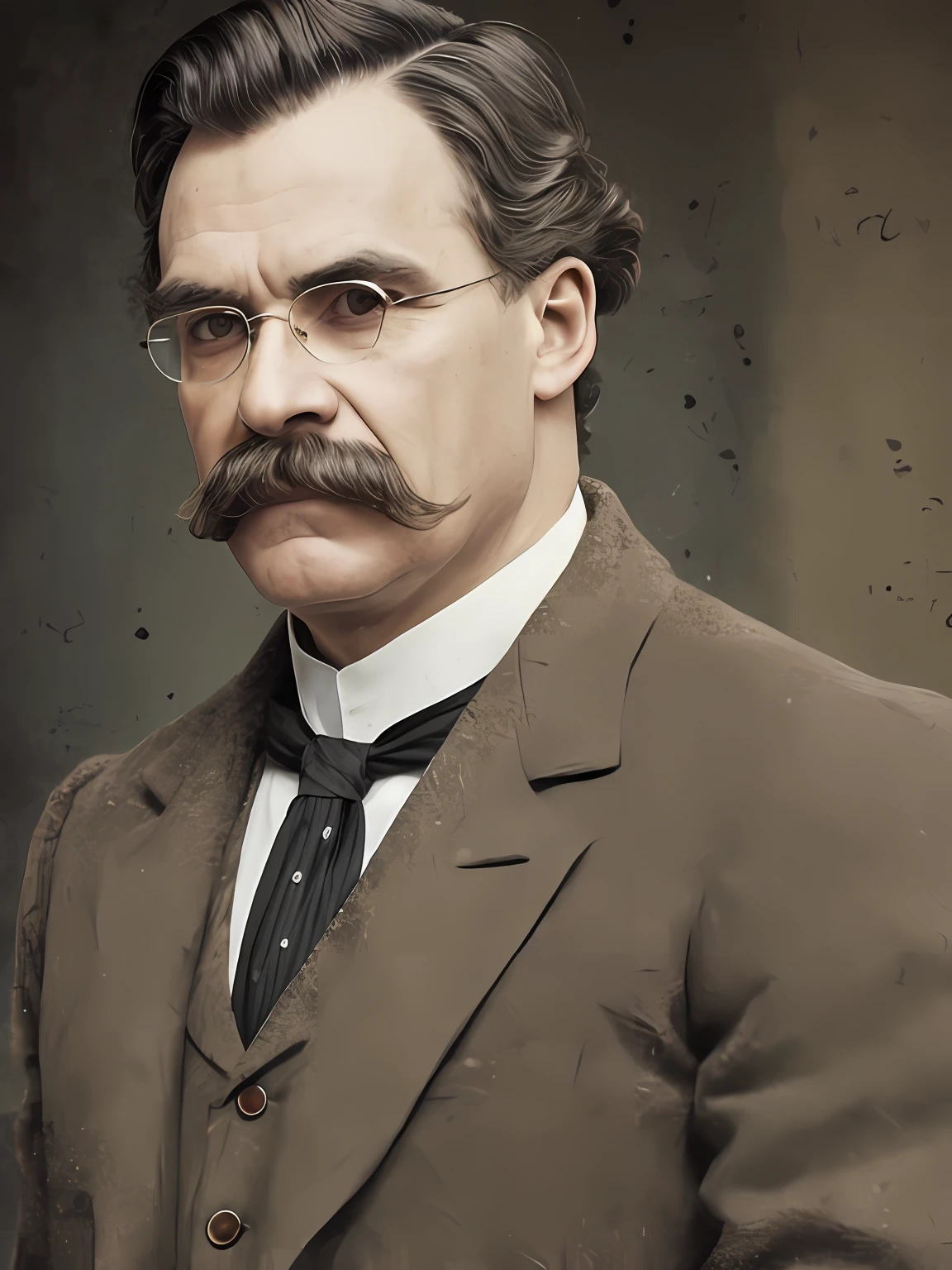 arafed man with a mustache and glasses in a suit, Estilo Taras Shevchenko, inspirado em Adam Bruce Thomson, inspirado em George Henry, Cinebiografia, pixar retrato 8 k foto, homem bonito, inspirado em Heinrich Danioth, Gustavo Klimt 4 K, inspirado em Robert Fawcett, Gustavo Klimt 4K, Velho com bigode
