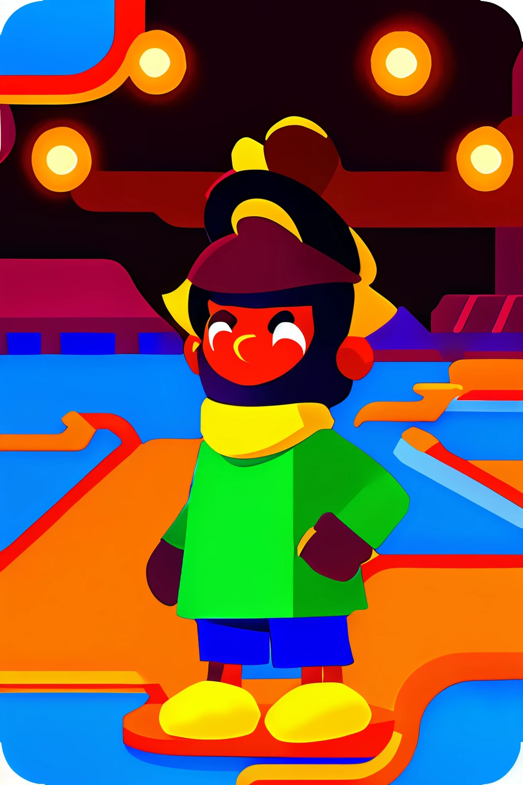 Quero um personagem baseado no jogo sky filhos da luz, minimalista, estilo Cartoon,