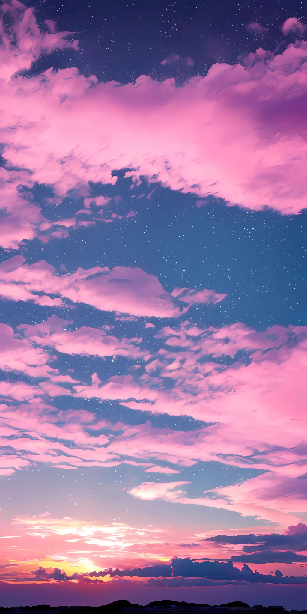 Pink moon, pink sky, soft pink clouds, pink ocean waves sparkling, sparkling, pink roses on pink ocean, fantasy, diamond, crown, universe, soft lights,