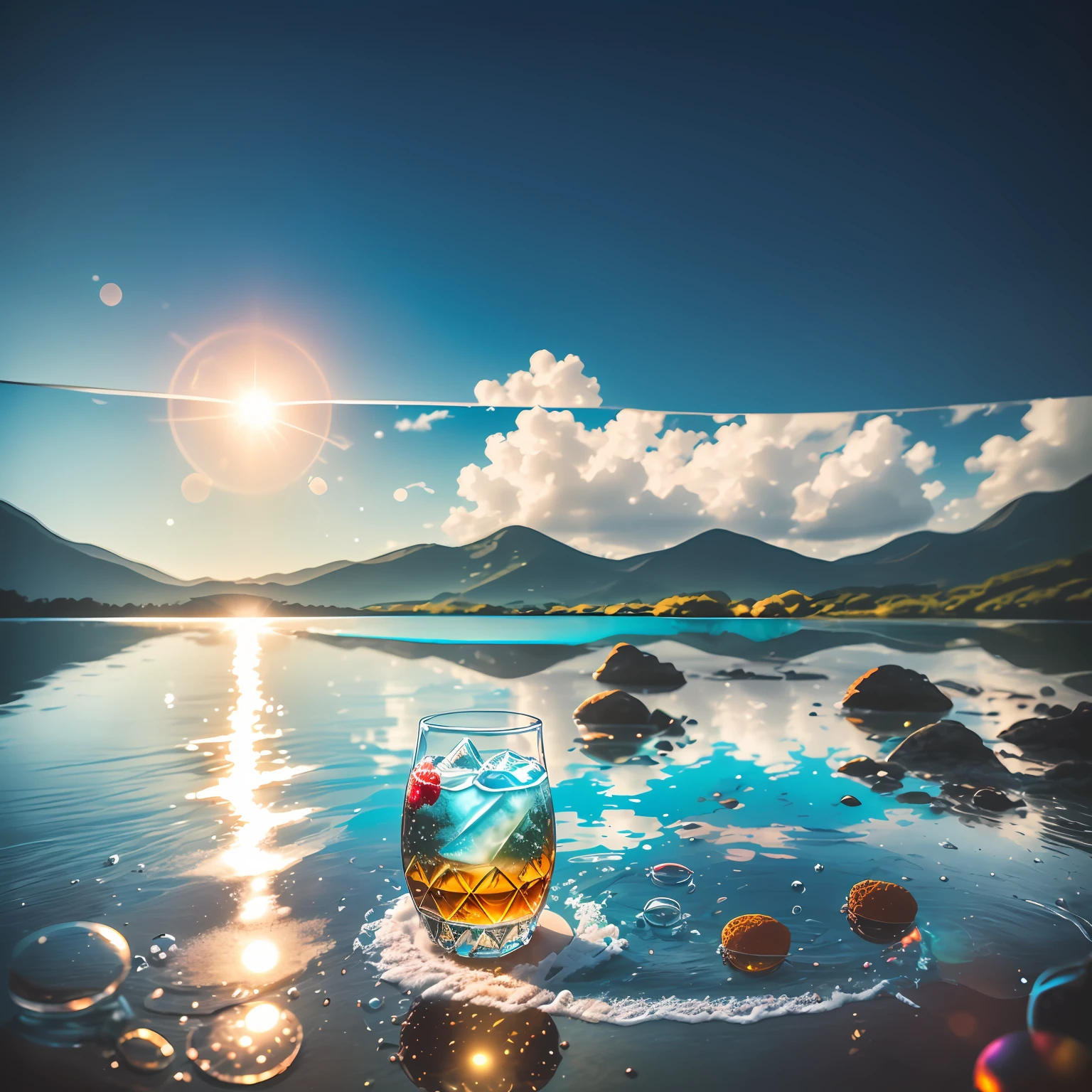 (Magical Photo: 1.3)(真实感: 1.3),(with dynamism: 1.3),Strawberries poured into a glass of whiskey product shot,Exciting moments,Complex layers,Epic momentum,(Artist RHADS: 1.3),非常详细,(Provence: 1.3),mysterious glow,Campus background。 --auto