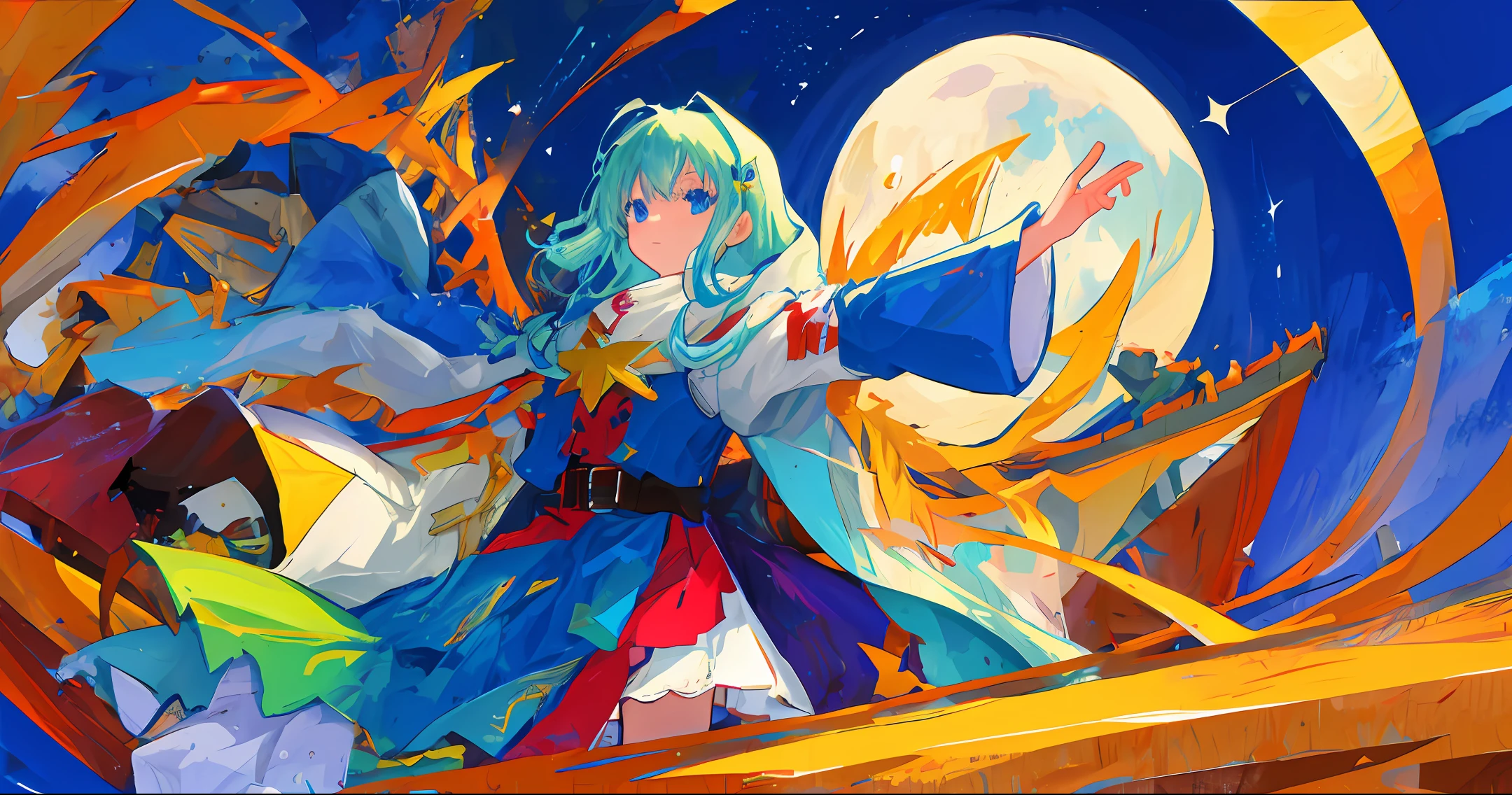 A crooked moon
The vast starry sky of the west