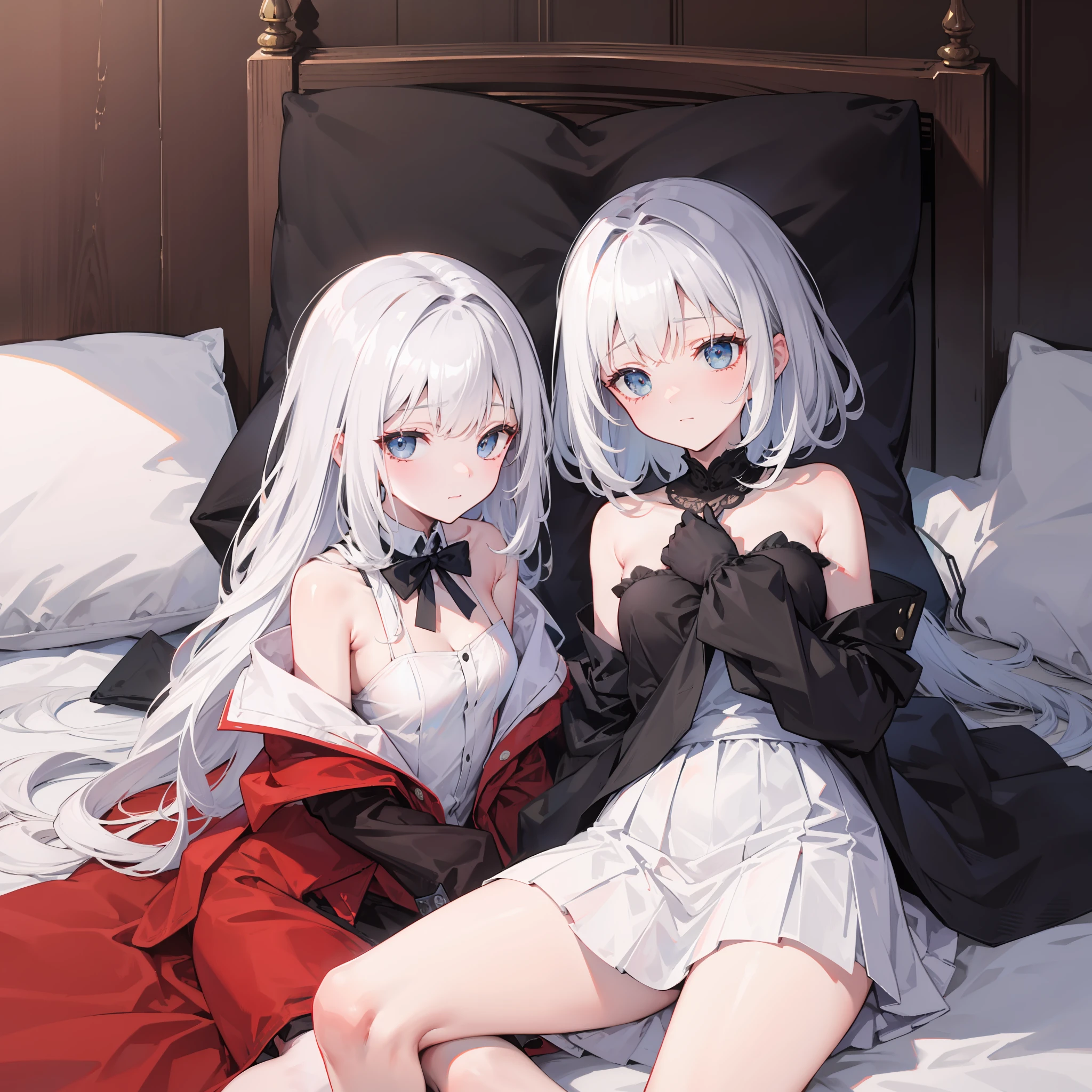 The white-haired and black-silk royal sister was lying on the bed