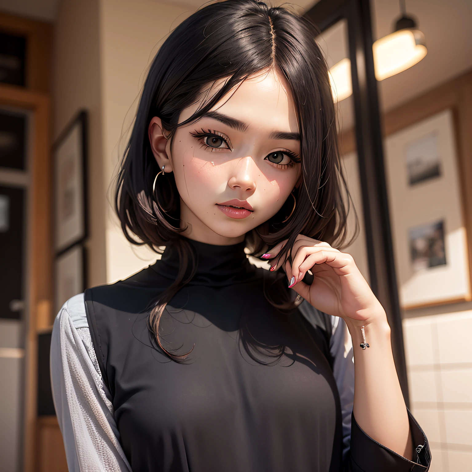 Black long straight --auto